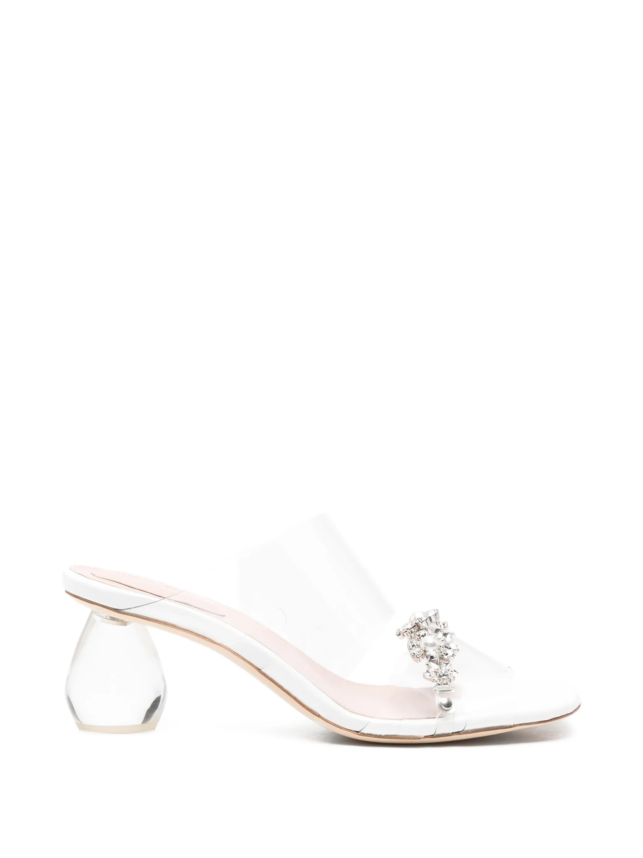 embellished perspex heel sandals