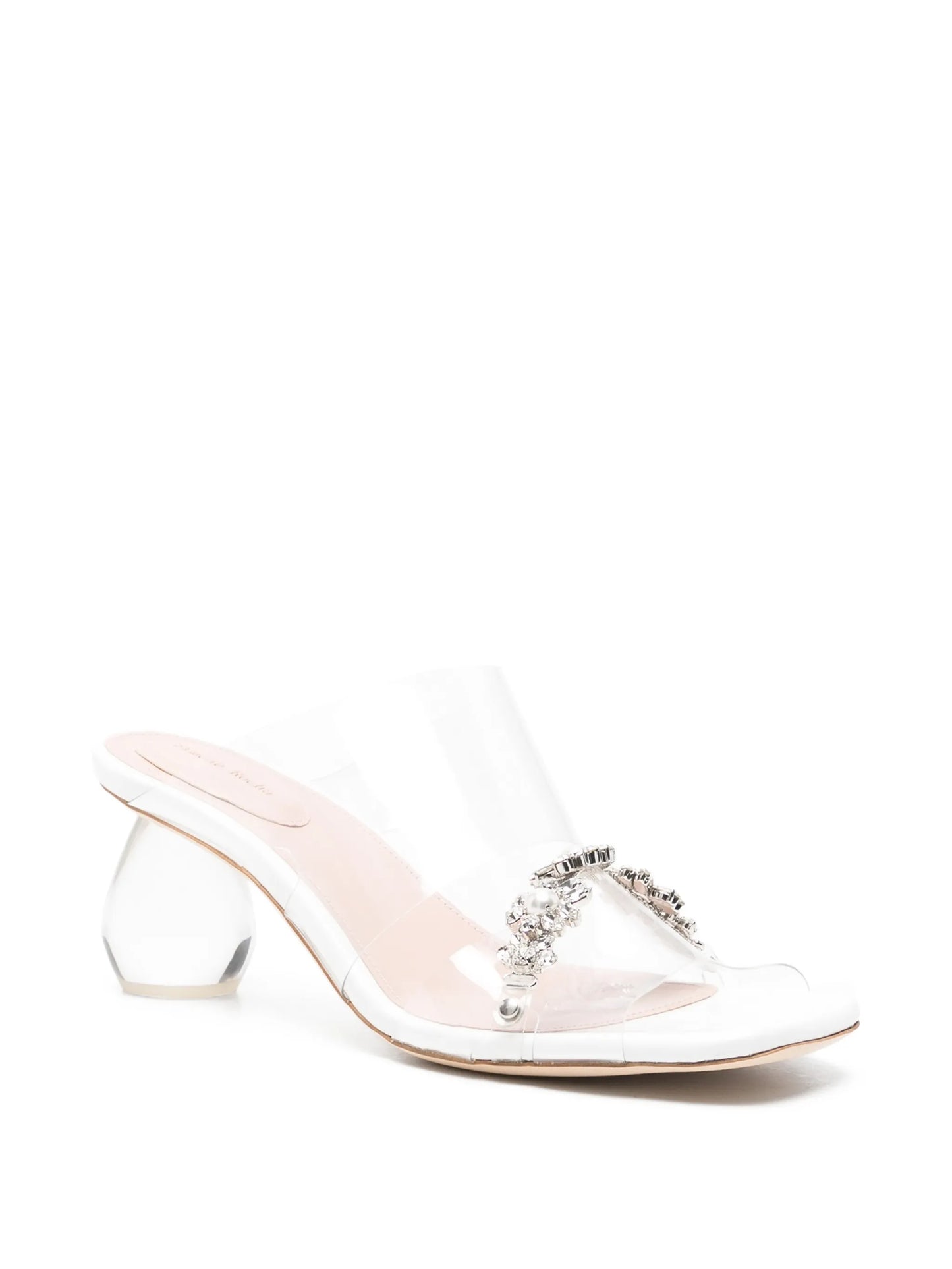 embellished perspex heel sandals