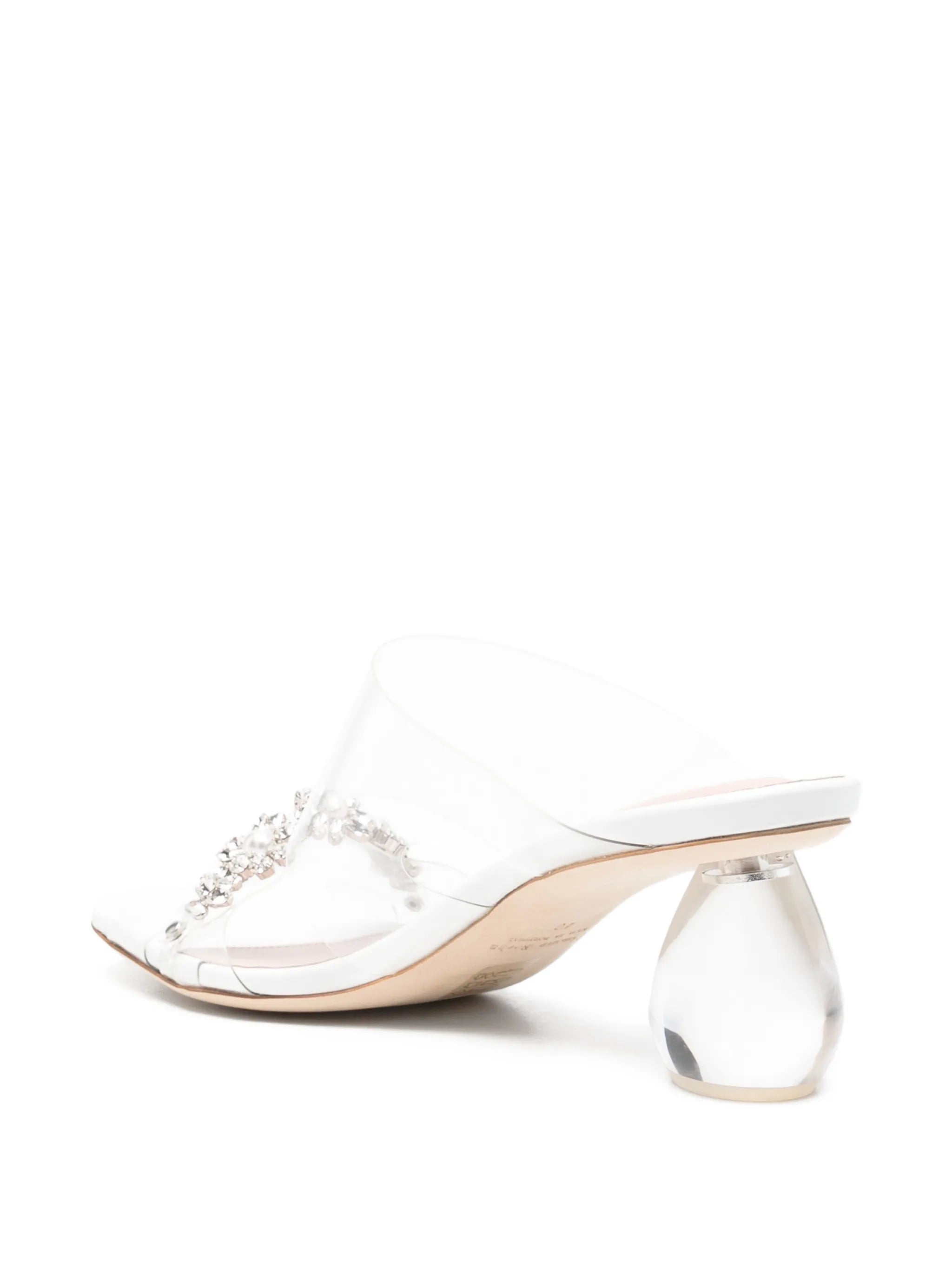 embellished perspex heel sandals