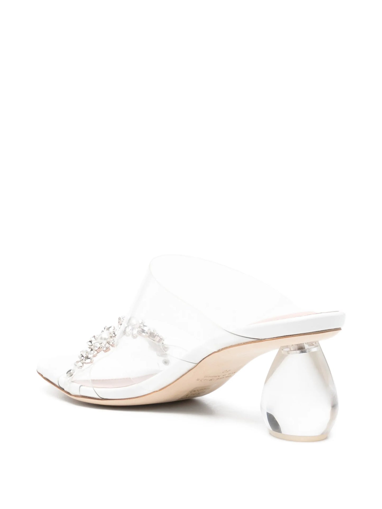 embellished perspex heel sandals