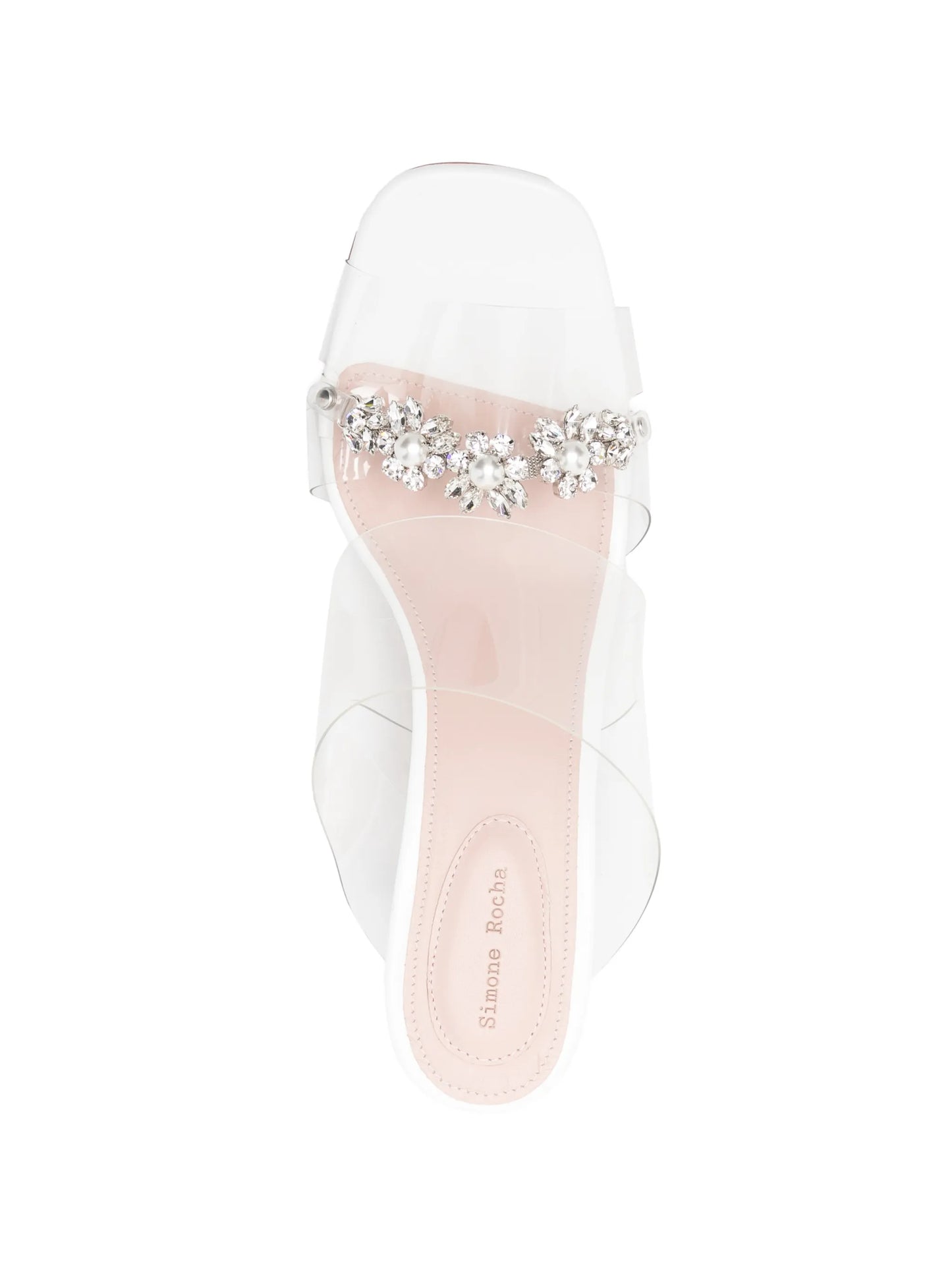 embellished perspex heel sandals