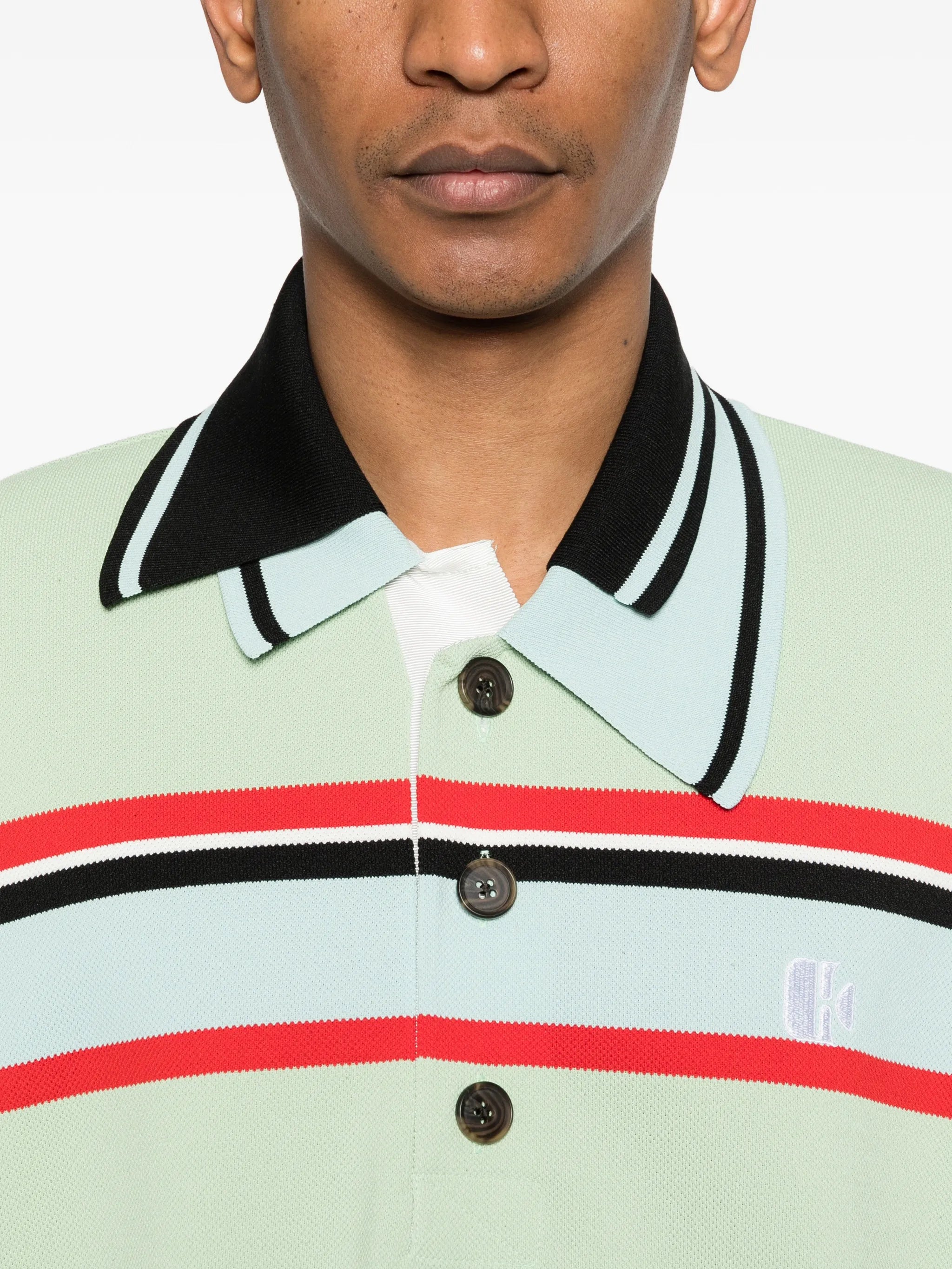 striped short-sleeve polo shirt