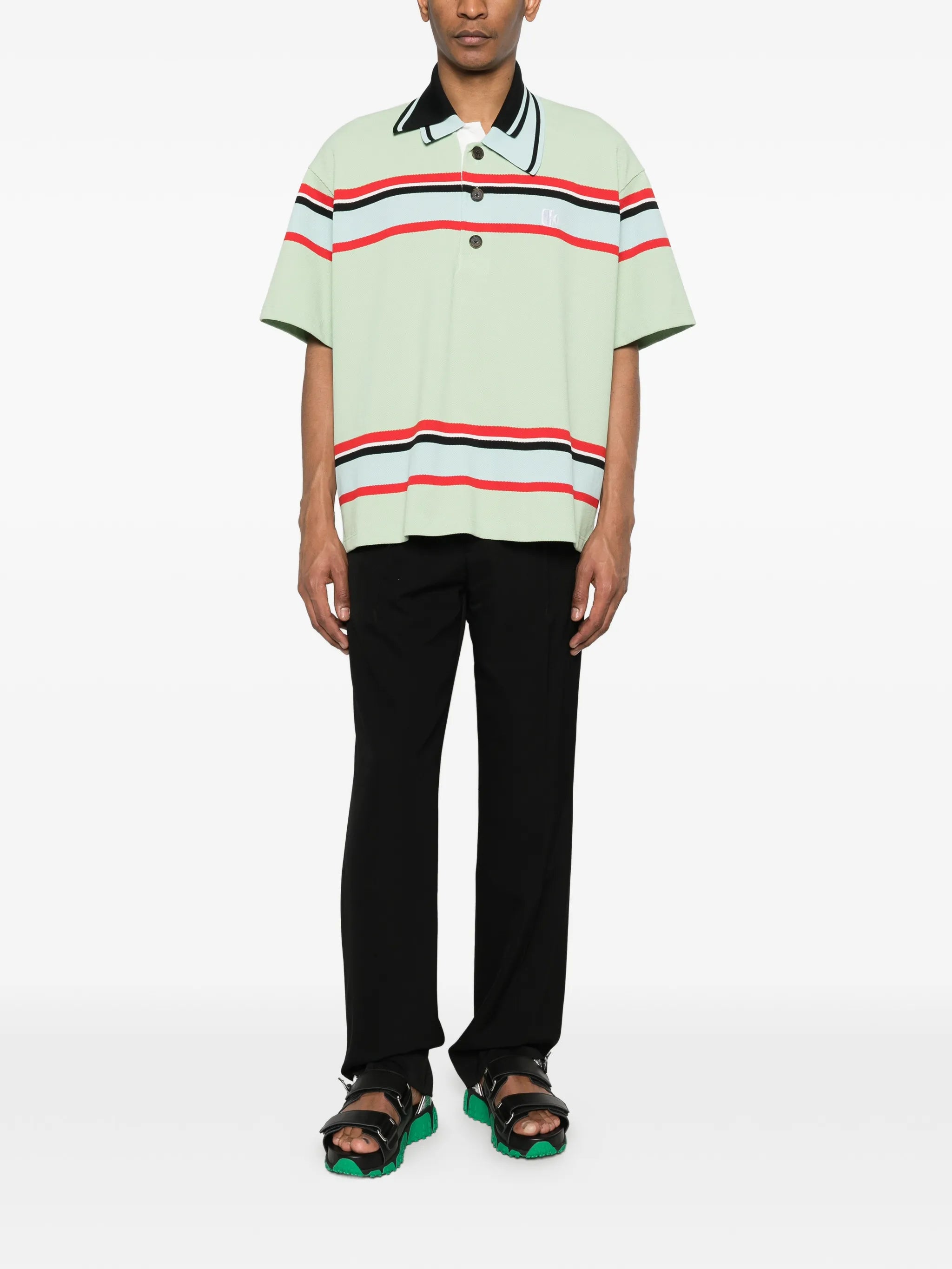 striped short-sleeve polo shirt