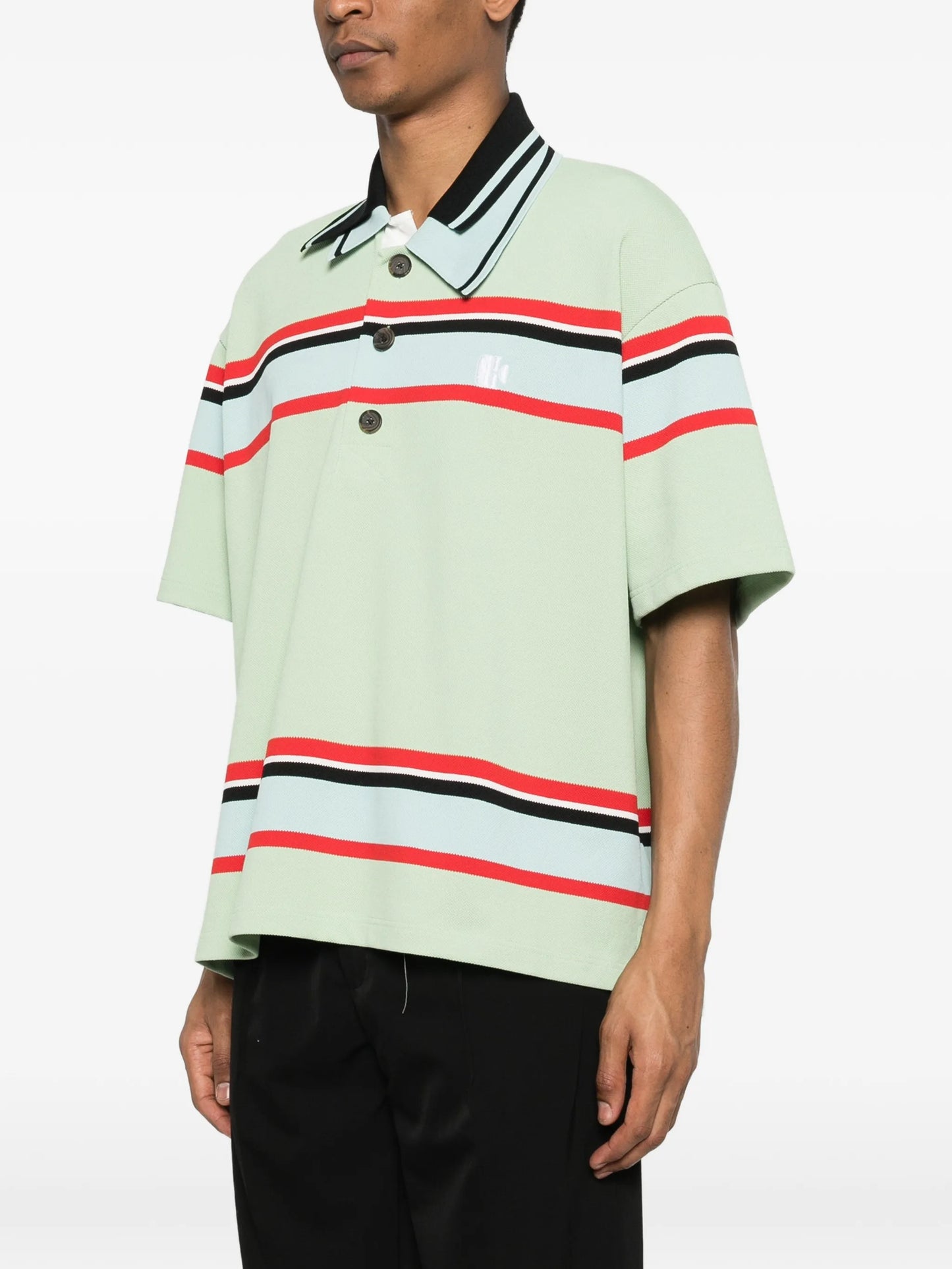striped short-sleeve polo shirt
