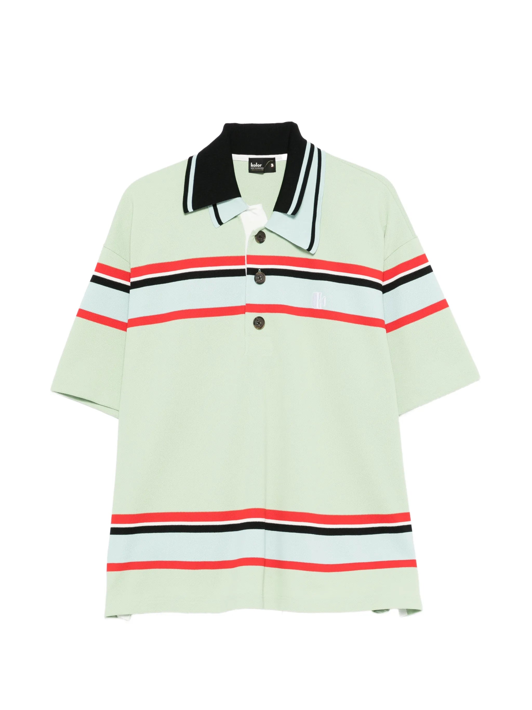striped short-sleeve polo shirt