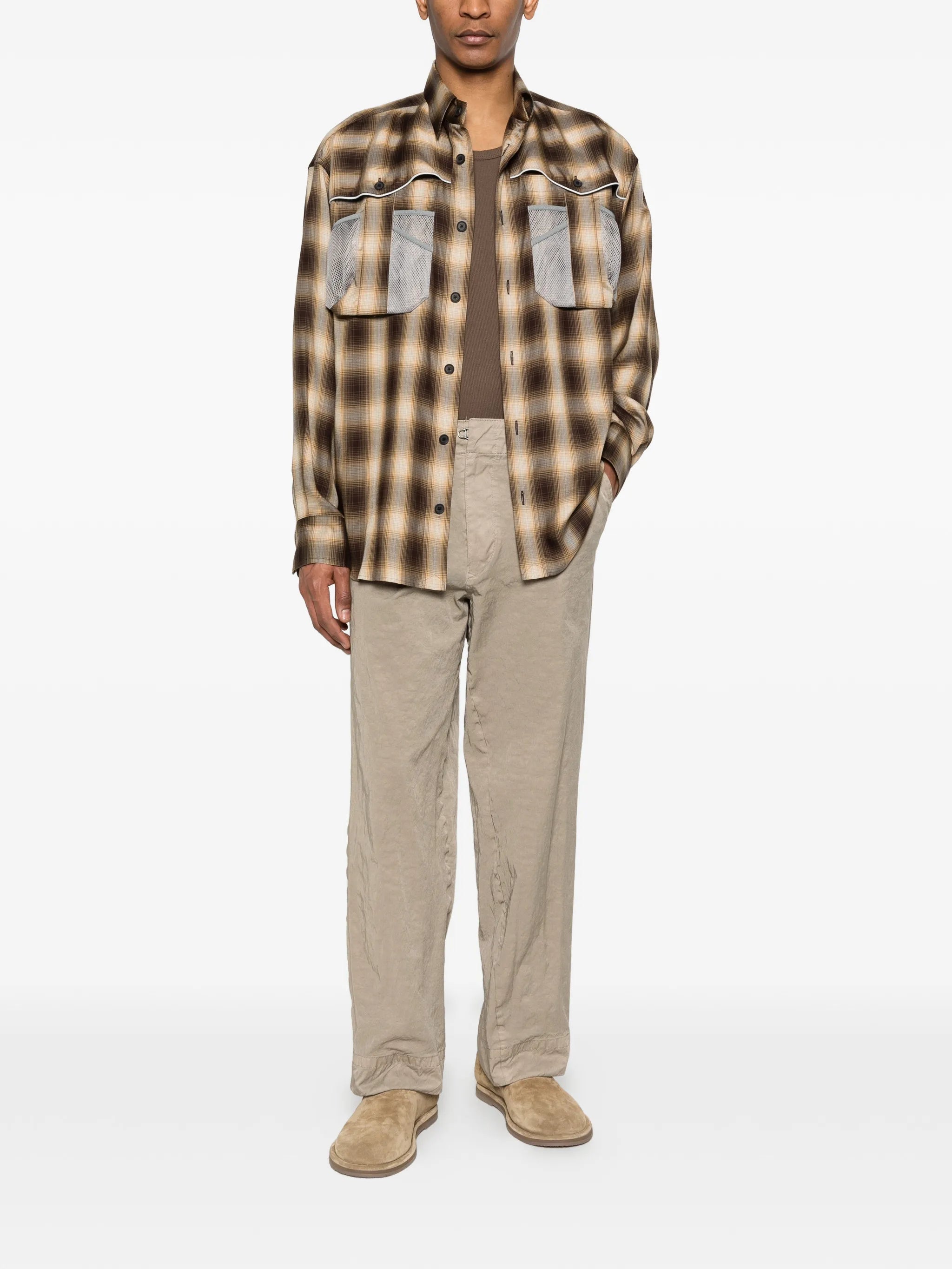 plaid-pattern shirt