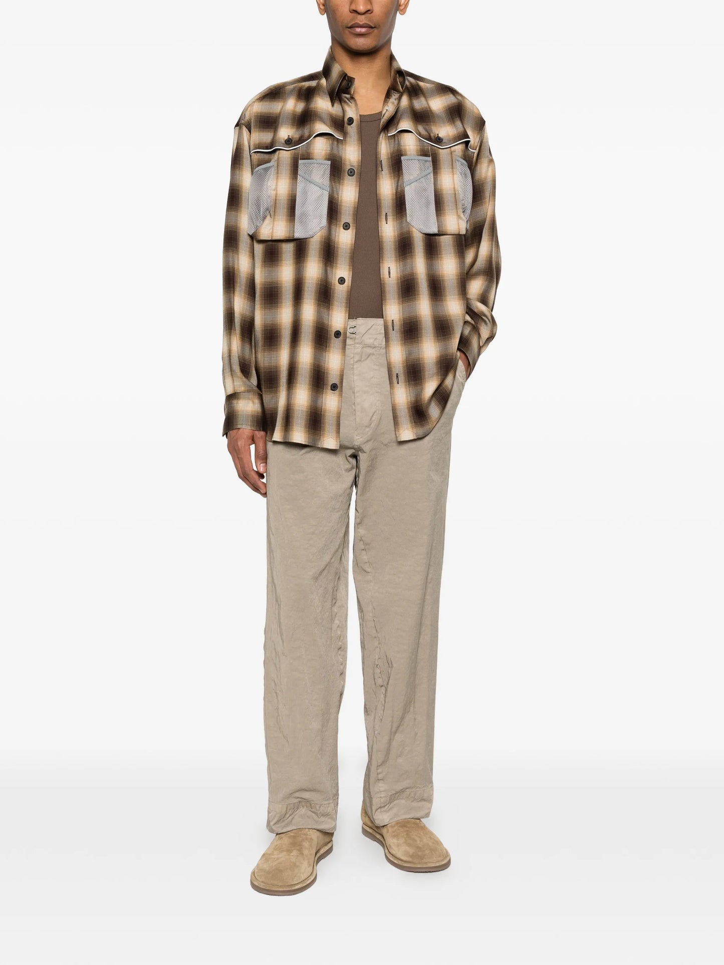 plaid-pattern shirt