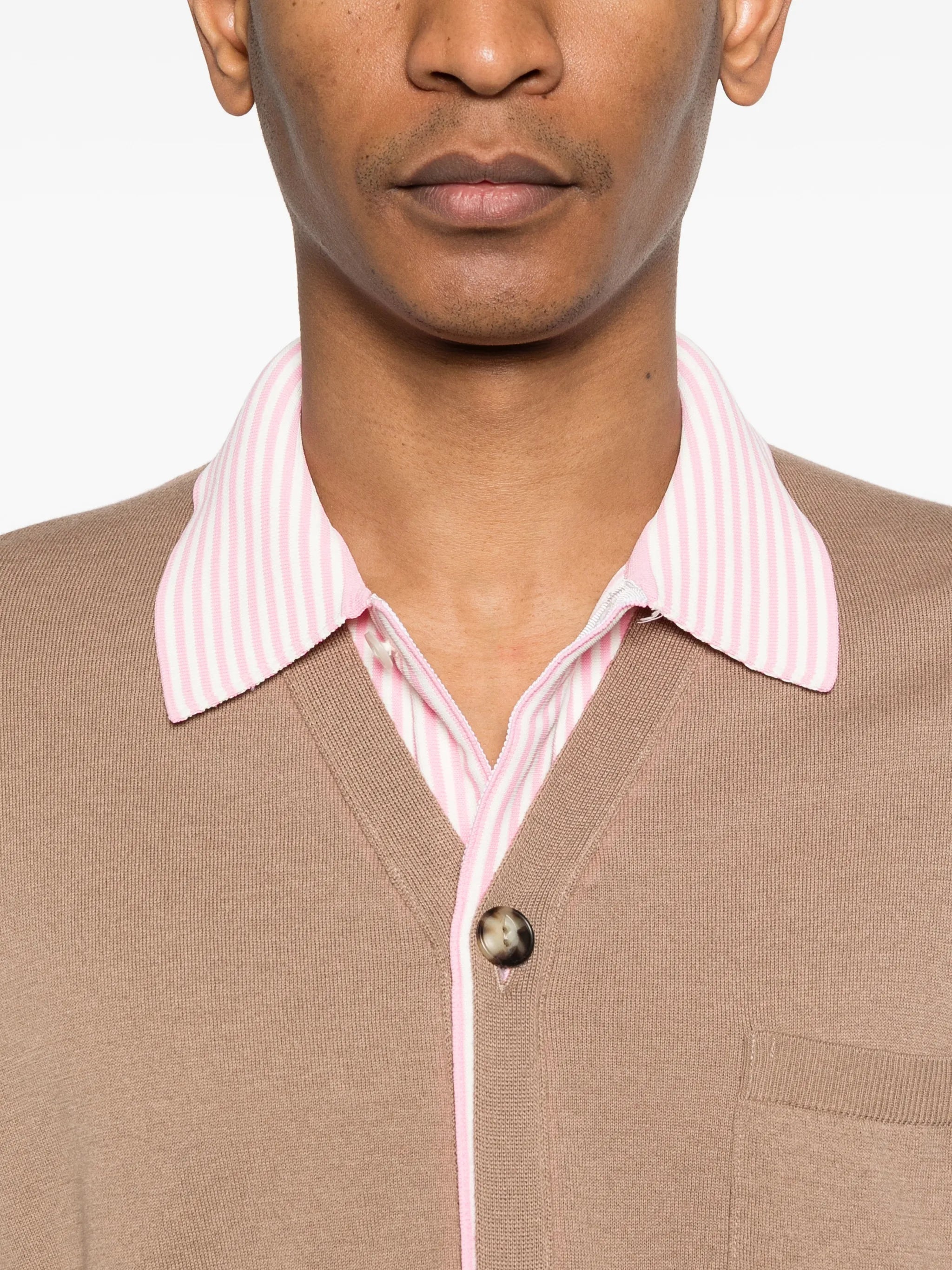 pocket double-layer knit cardigan