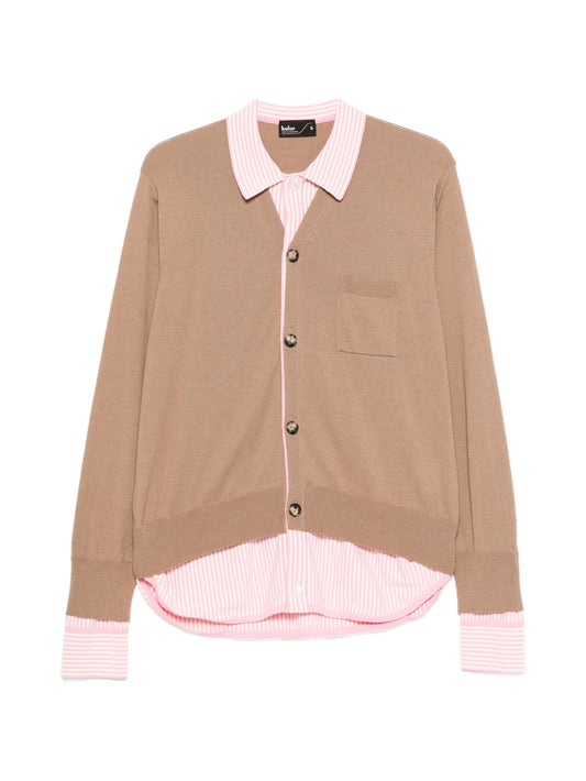 pocket double-layer knit cardigan