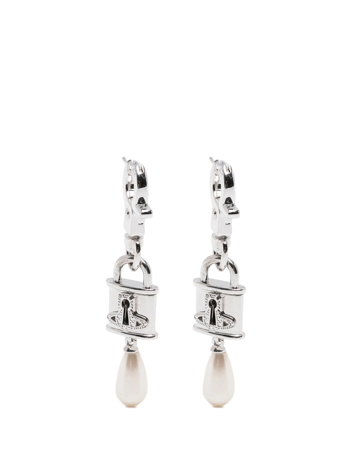 small Celestia Orb padlock earrings