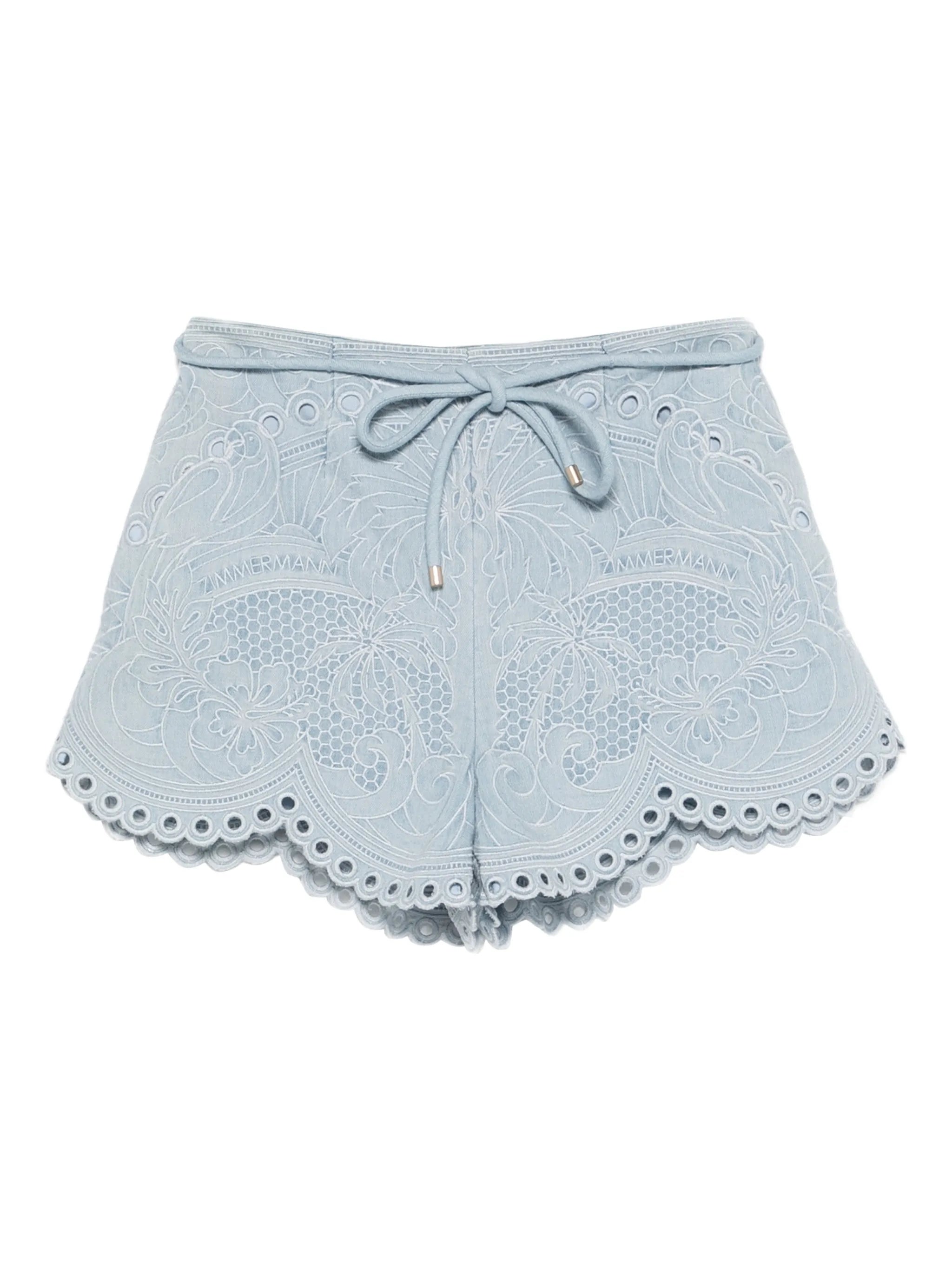 Daylight eyelet drawstring shorts