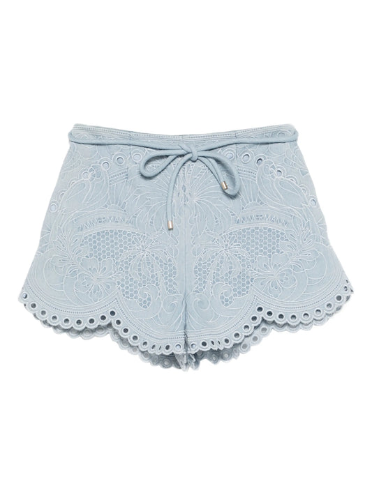 Daylight eyelet drawstring shorts