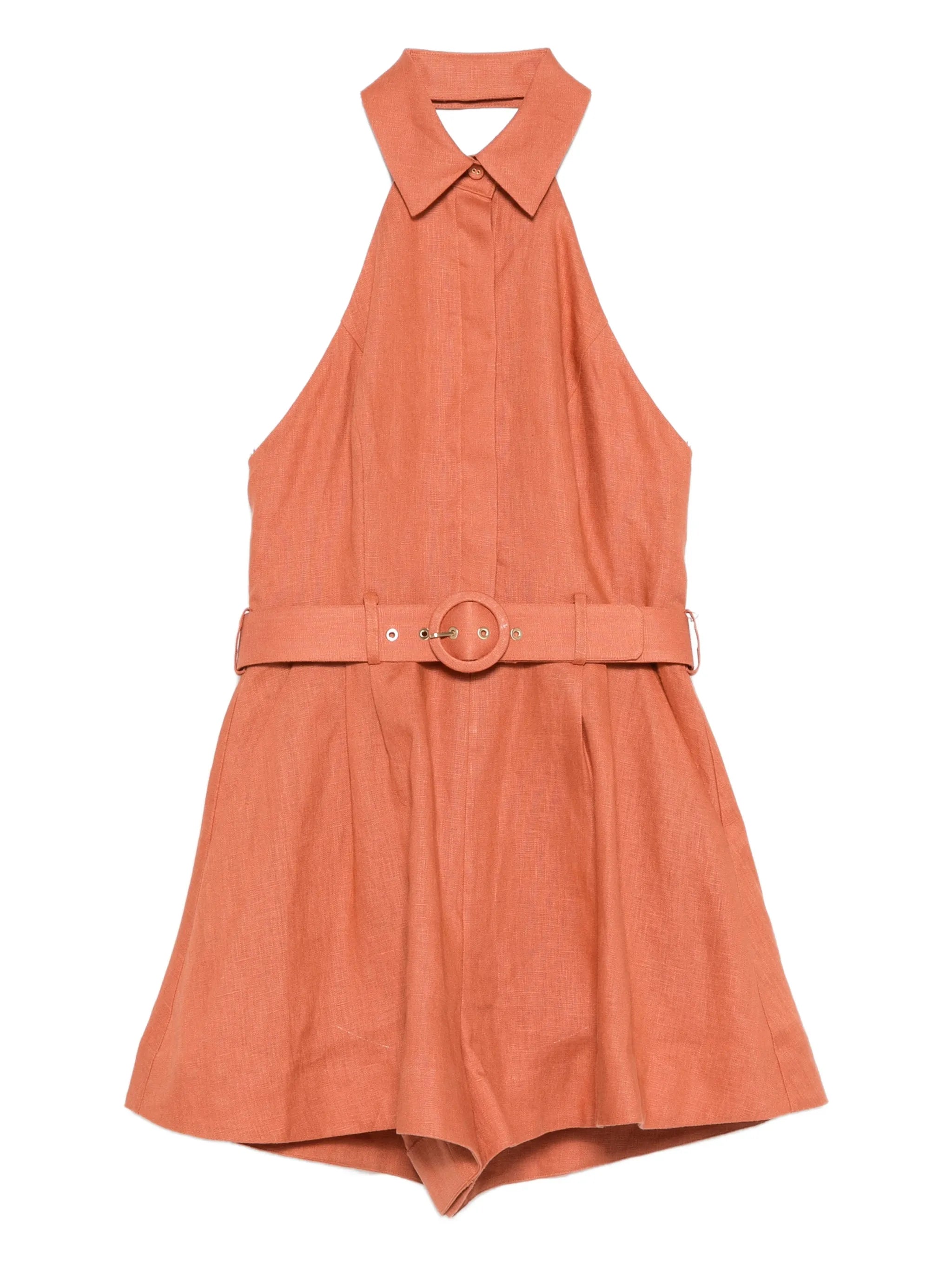 halter belted playsuit