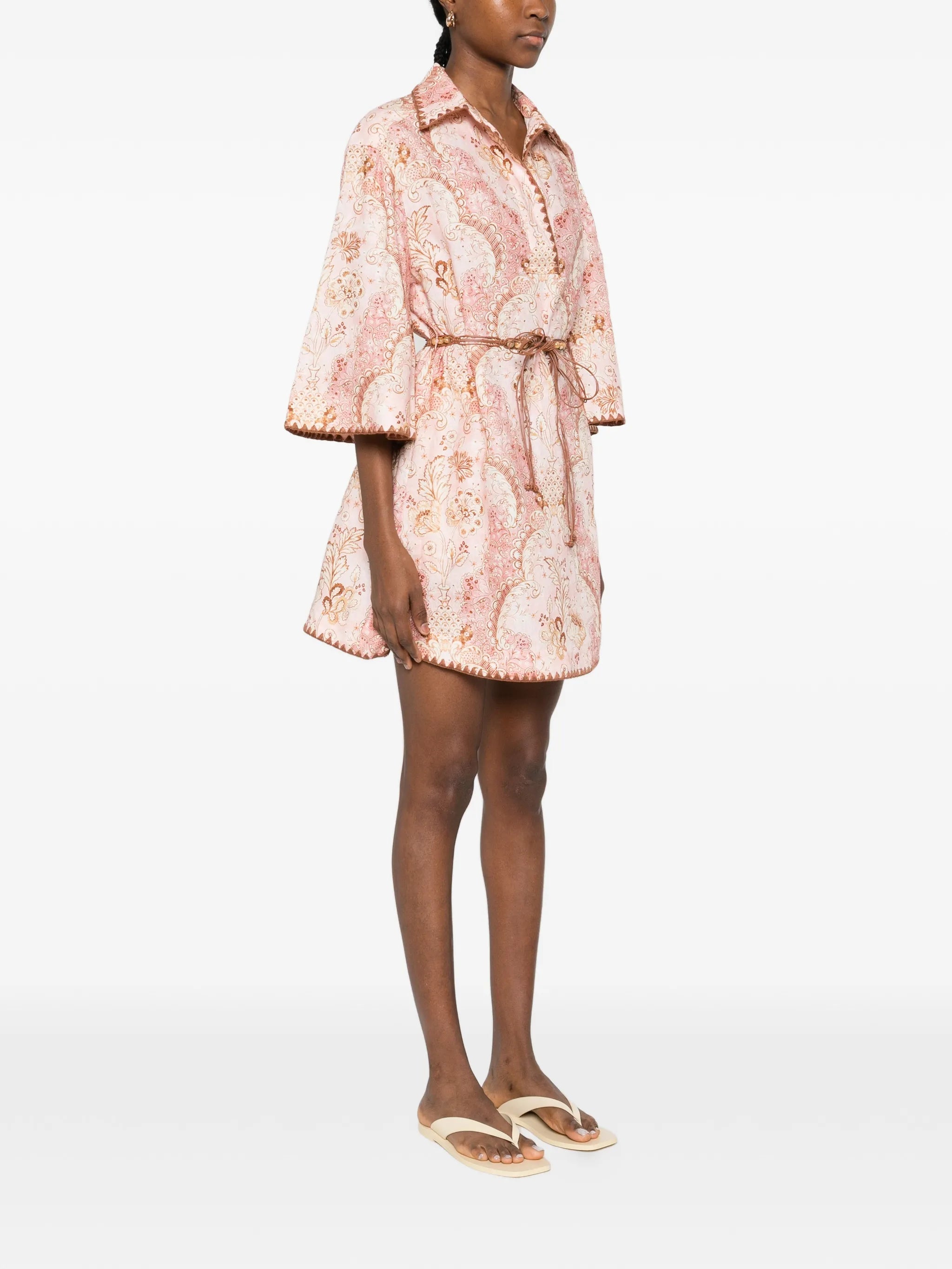 Daylight floral belted mini dress