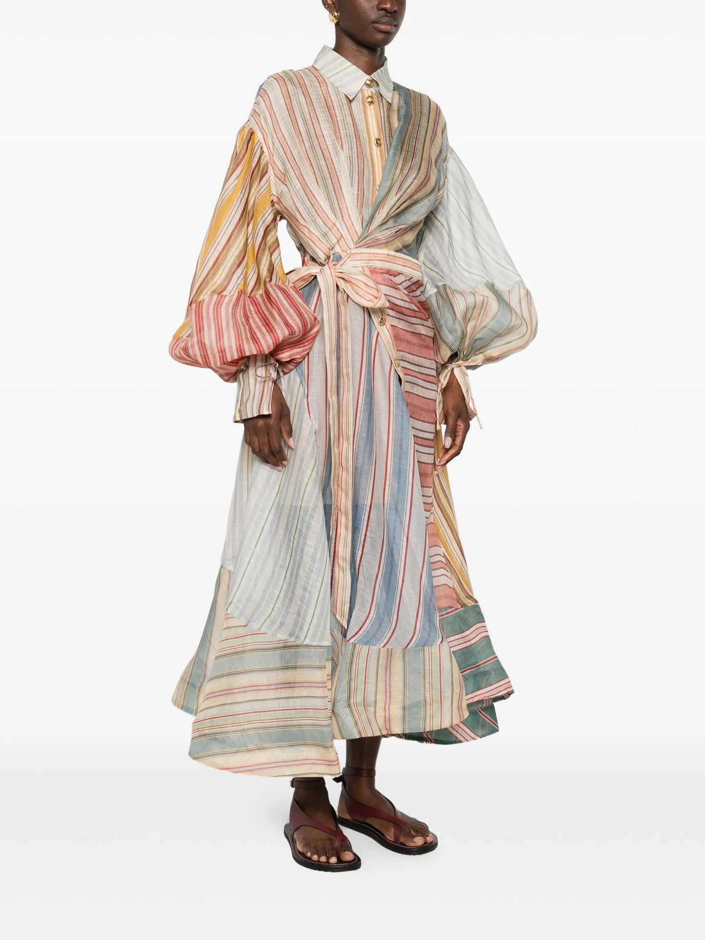 Rebellion striped midi dress