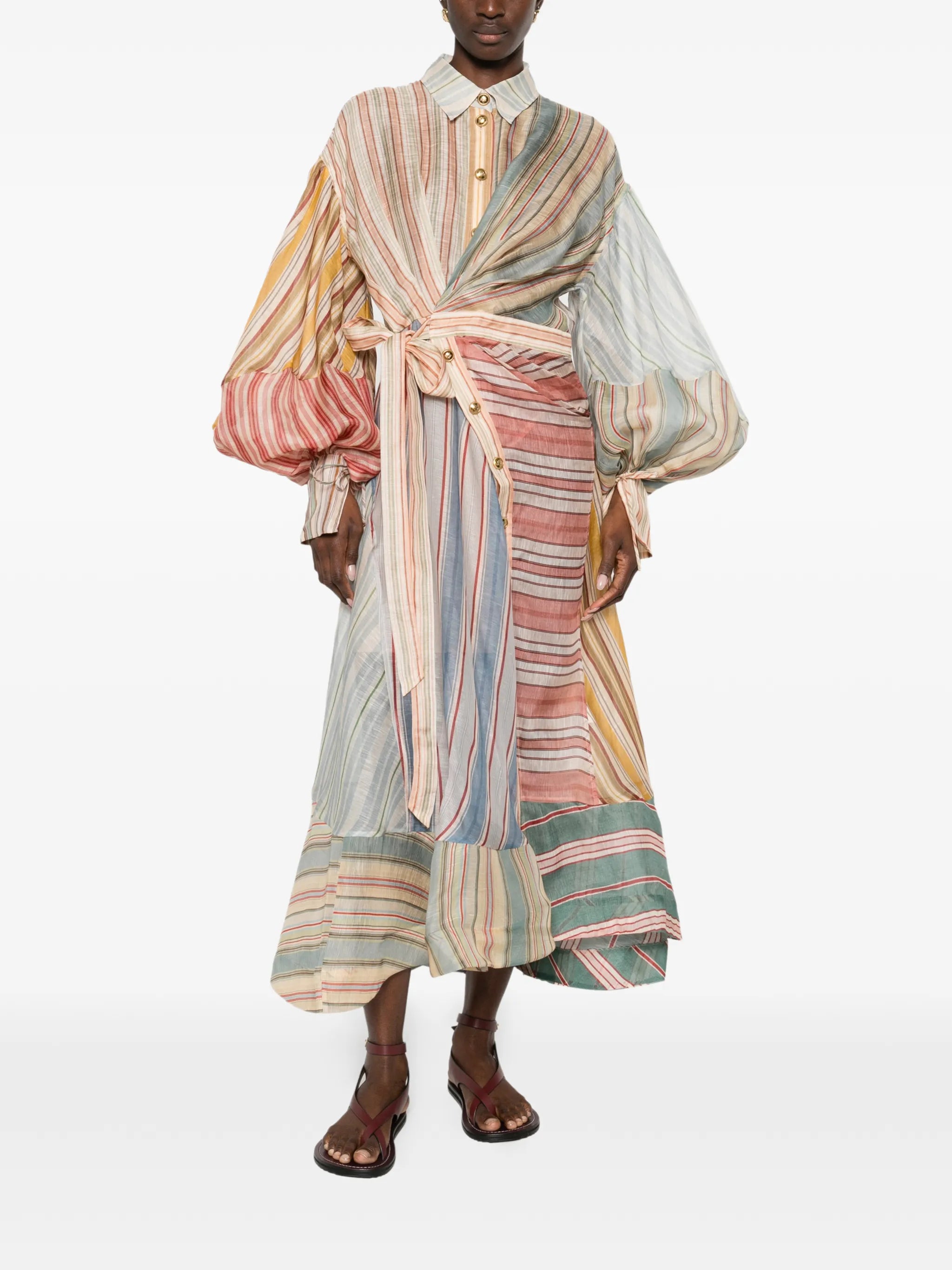 Rebellion striped midi dress