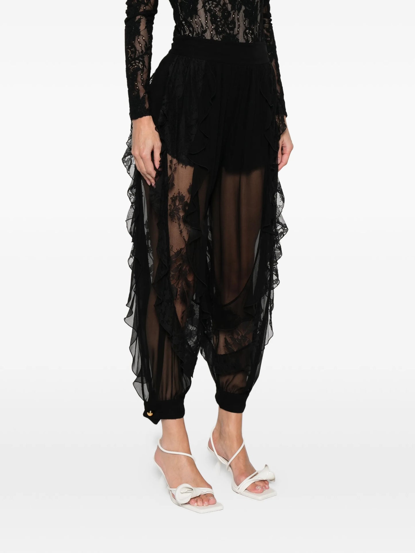 Rebellion ruffled lace trousers