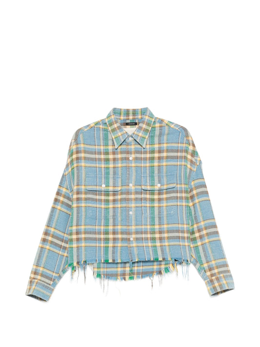 plaid frayed shirt