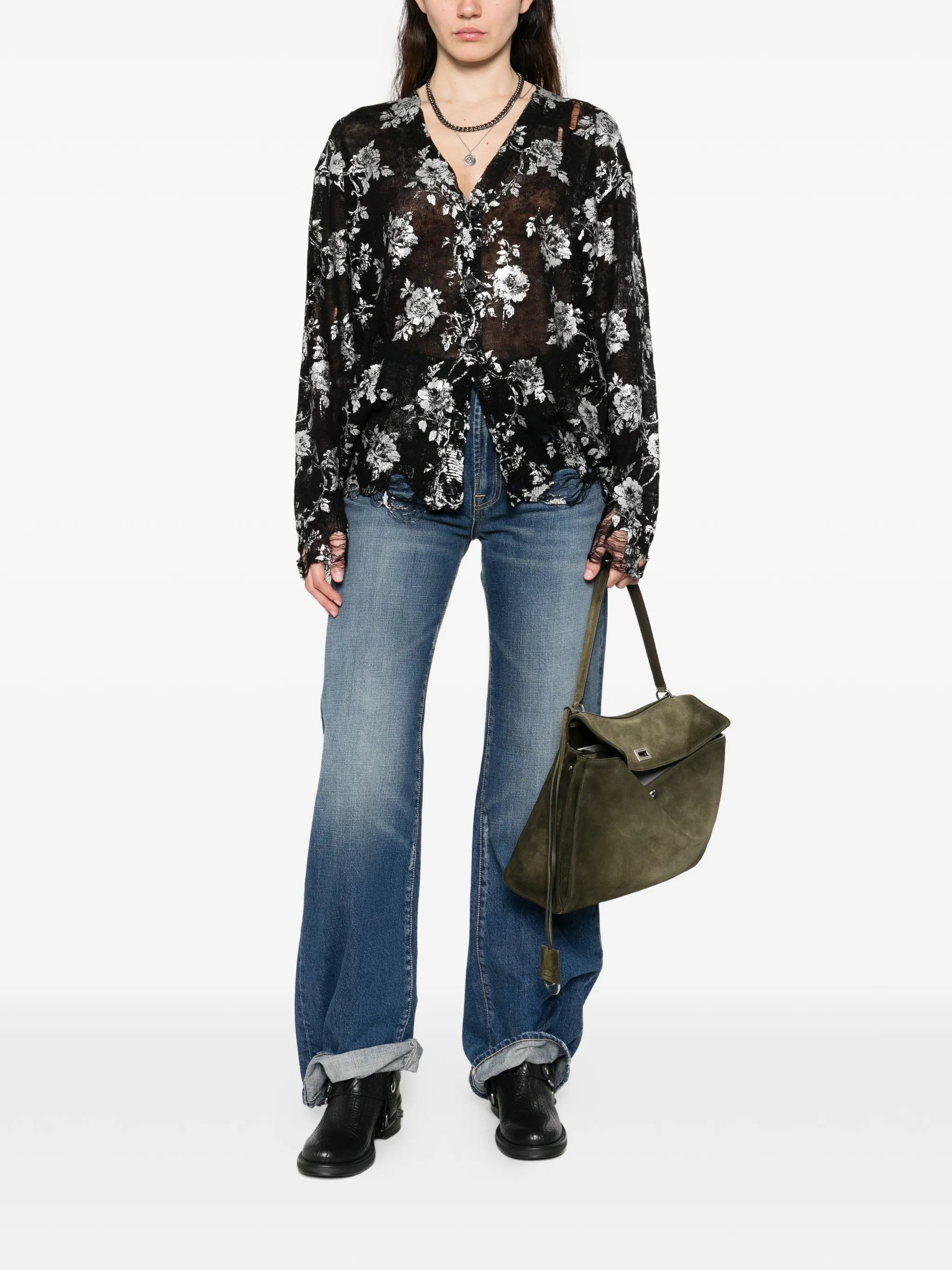 Janes distressed straight jeans