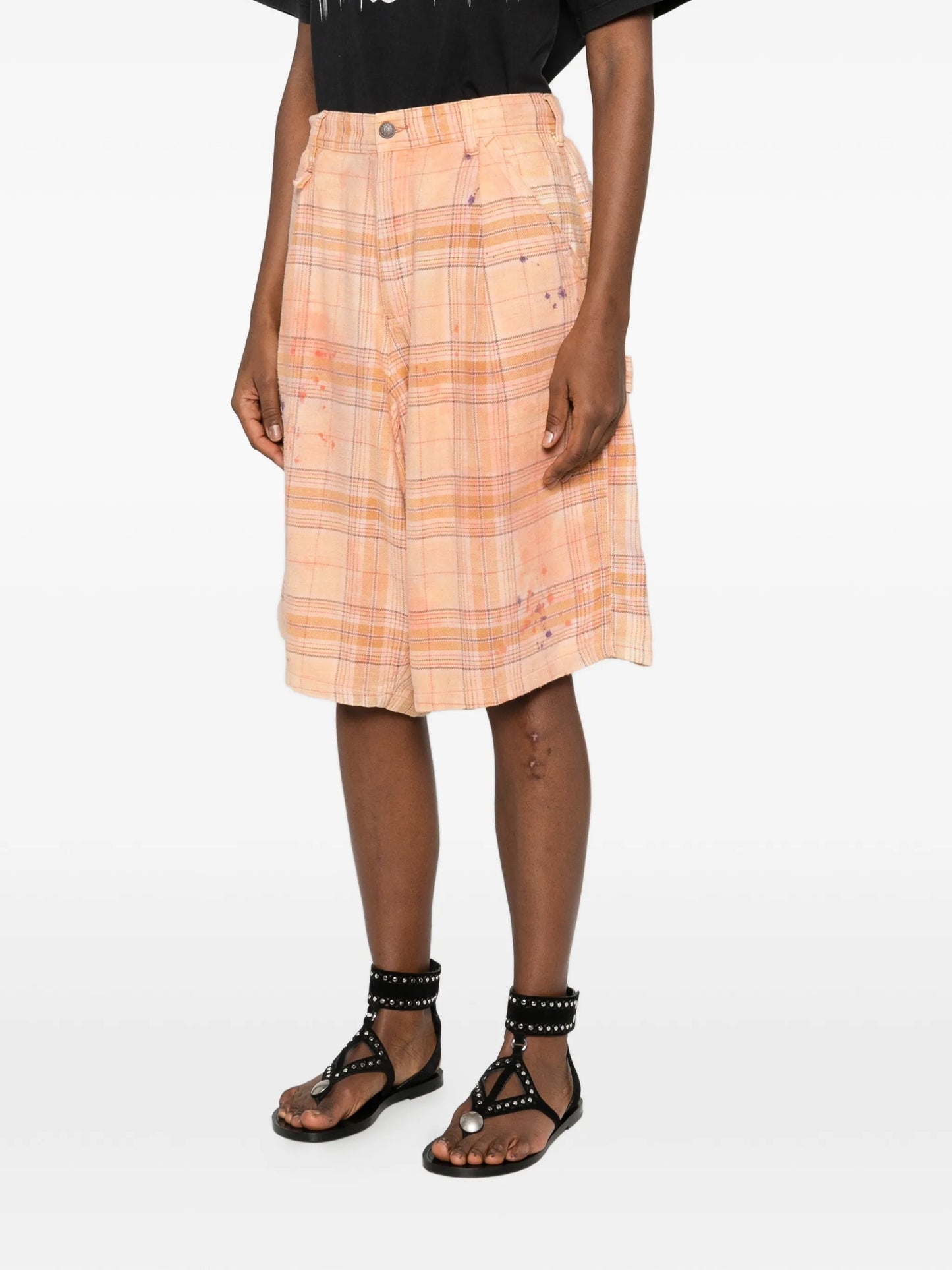 Jesse plaid carpenter shorts