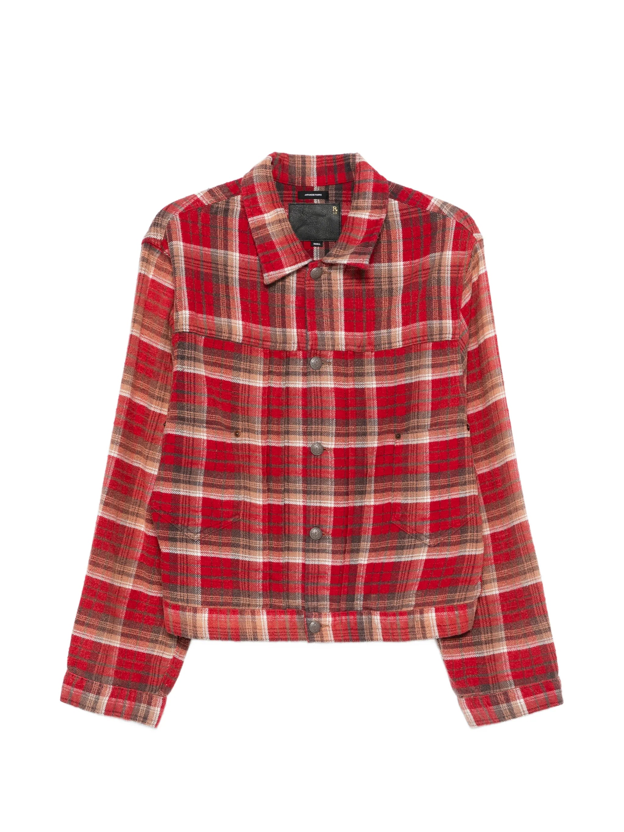 plaid-pattern shirt jacket