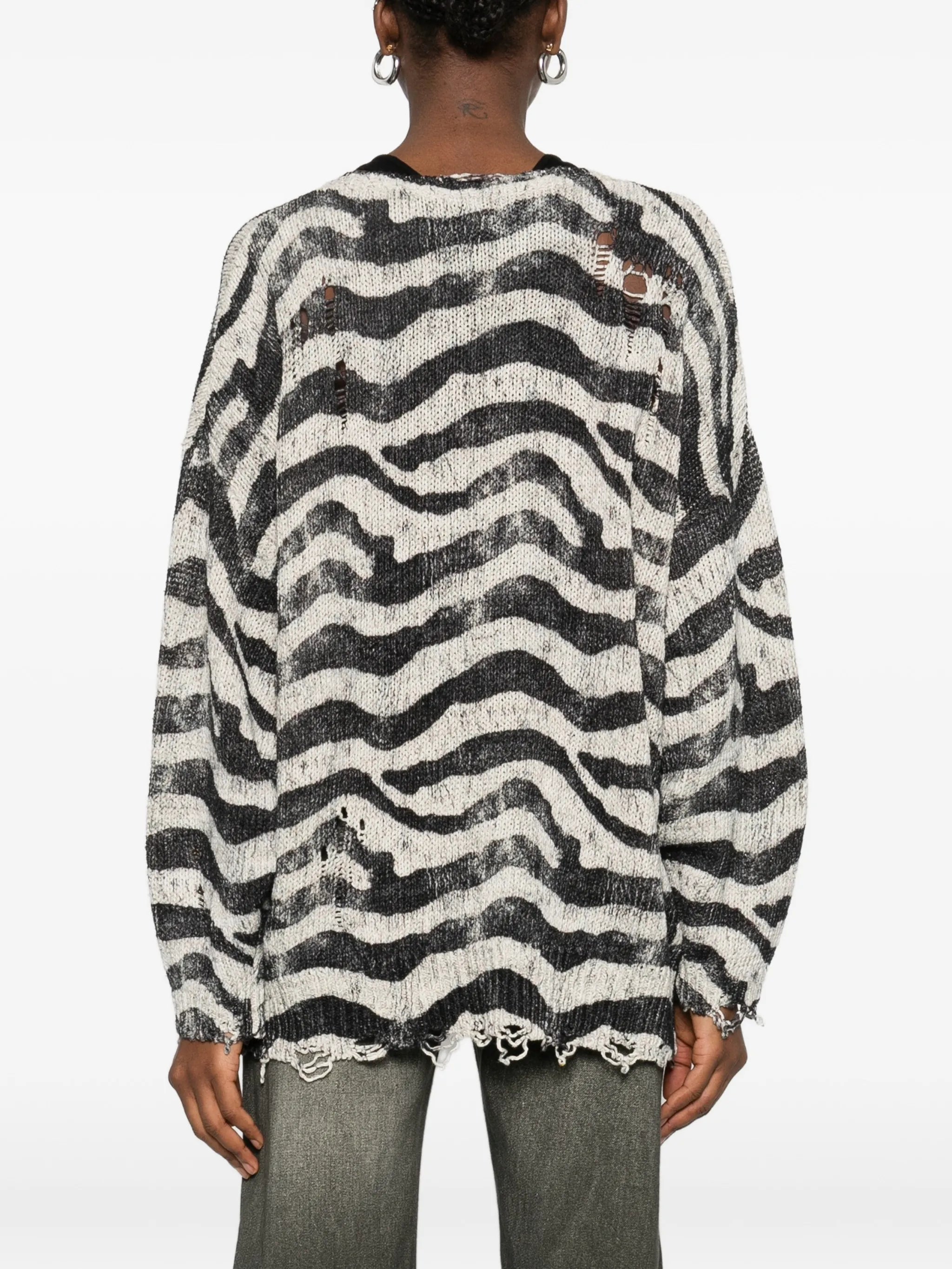 zebra-printed oversized cardigan