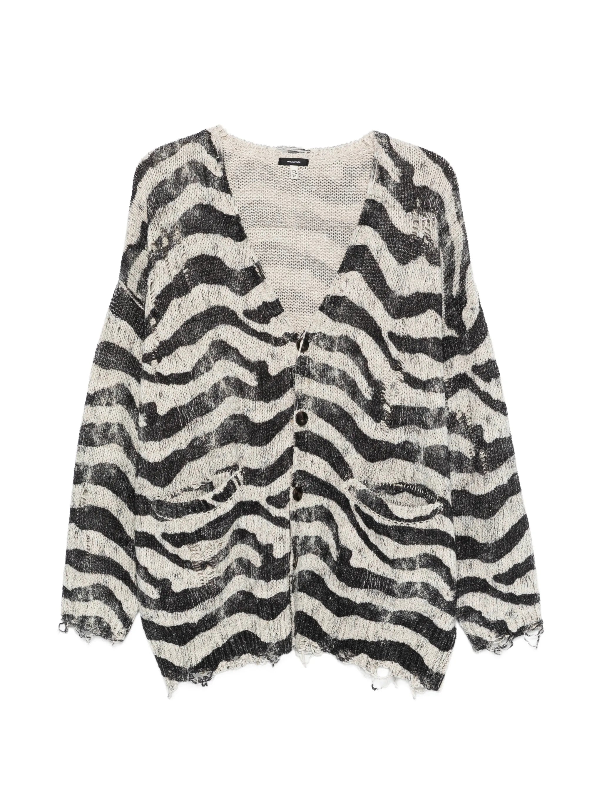 zebra-printed oversized cardigan