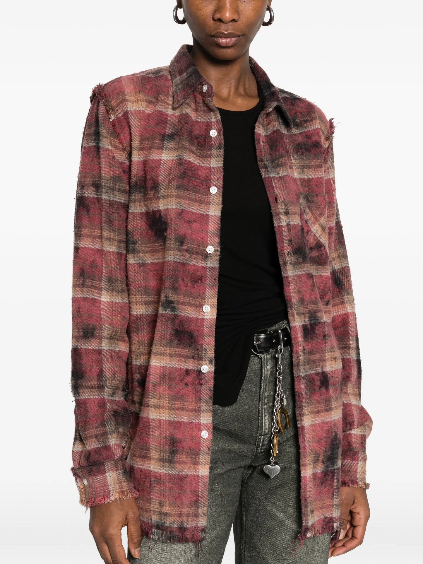 long-sleeve plaid shirt