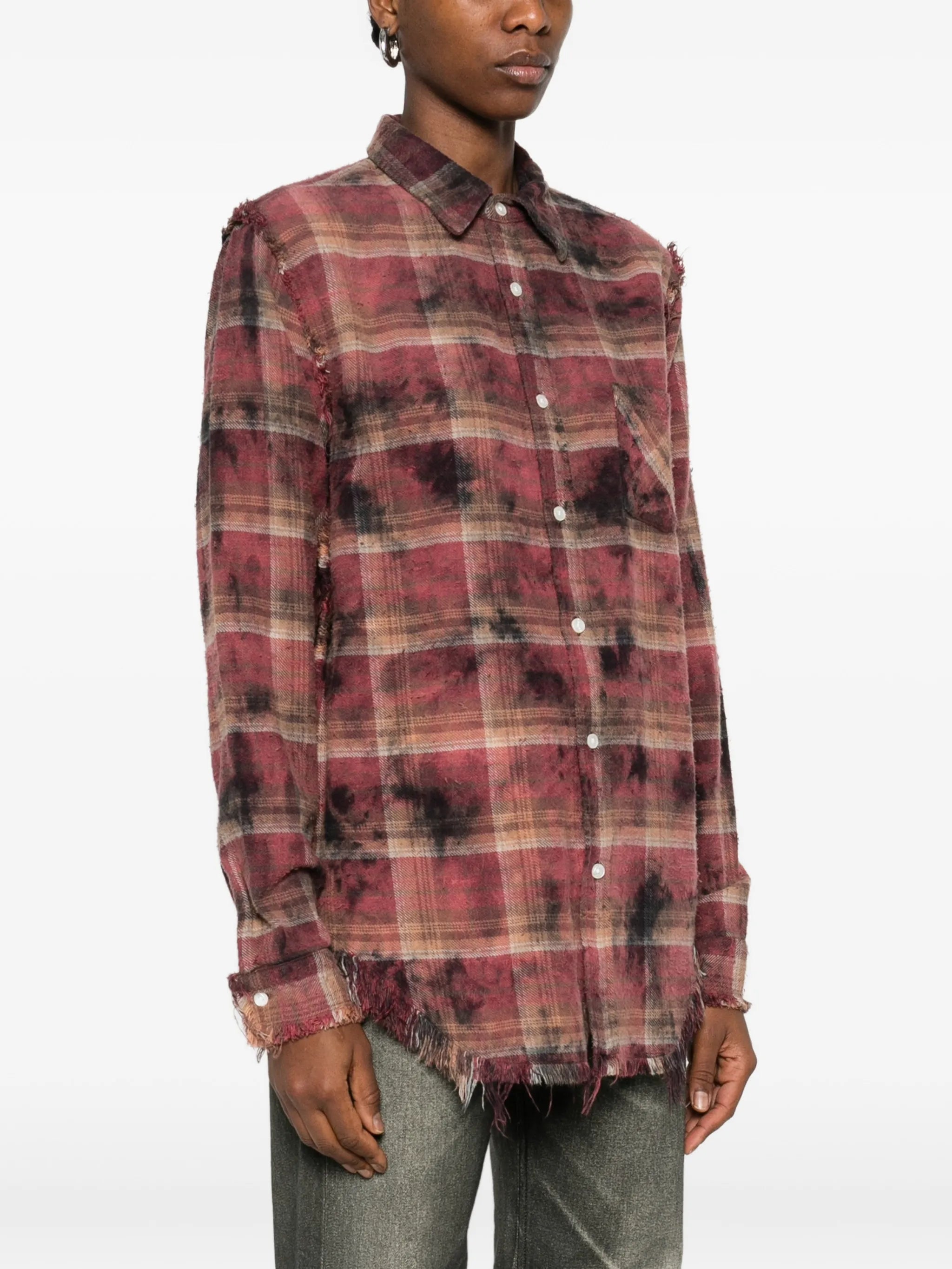 long-sleeve plaid shirt