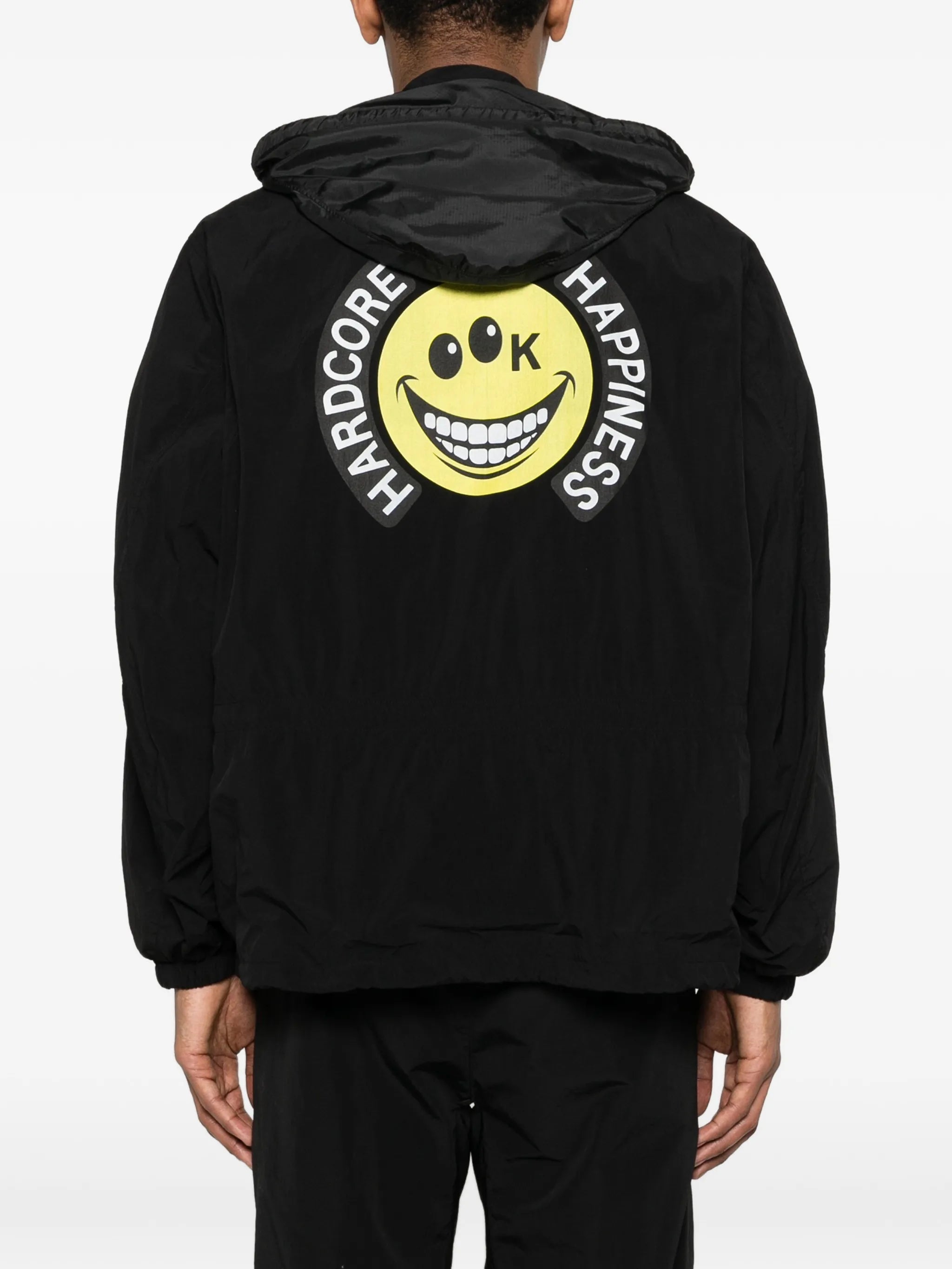 colour-block hooded jacket