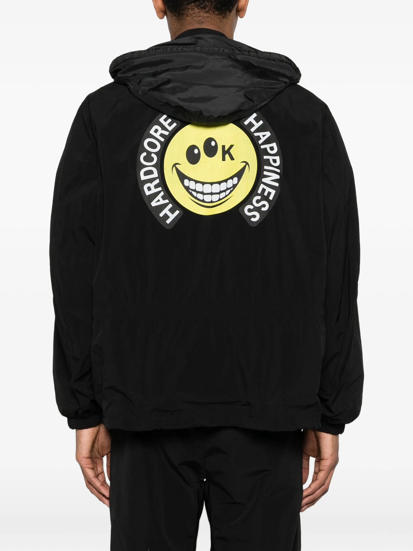 colour-block hooded jacket