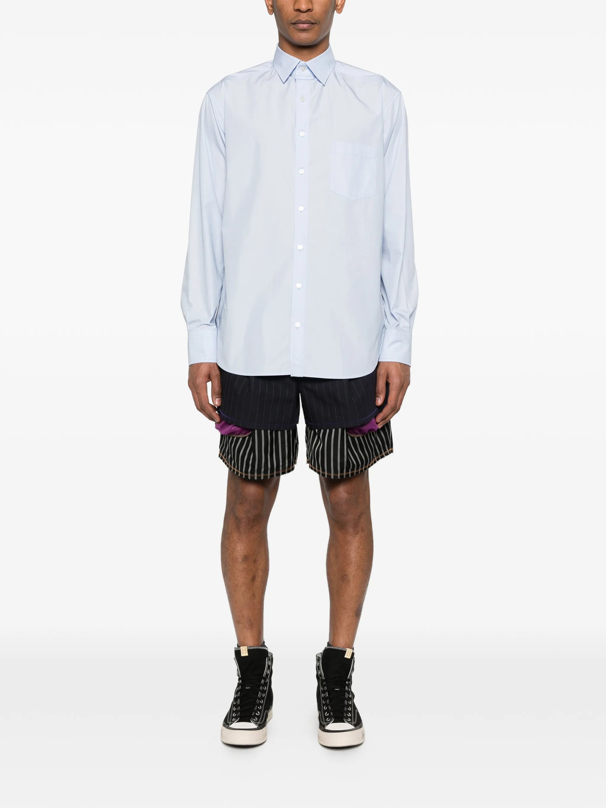 long-sleeve poplin shirt