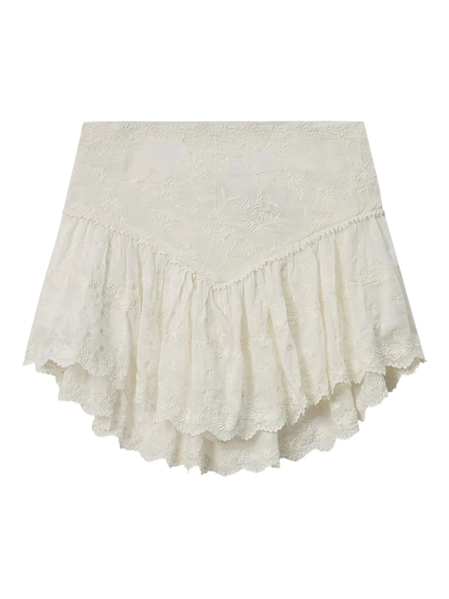 x Zoelia embroidered ruffled shorts