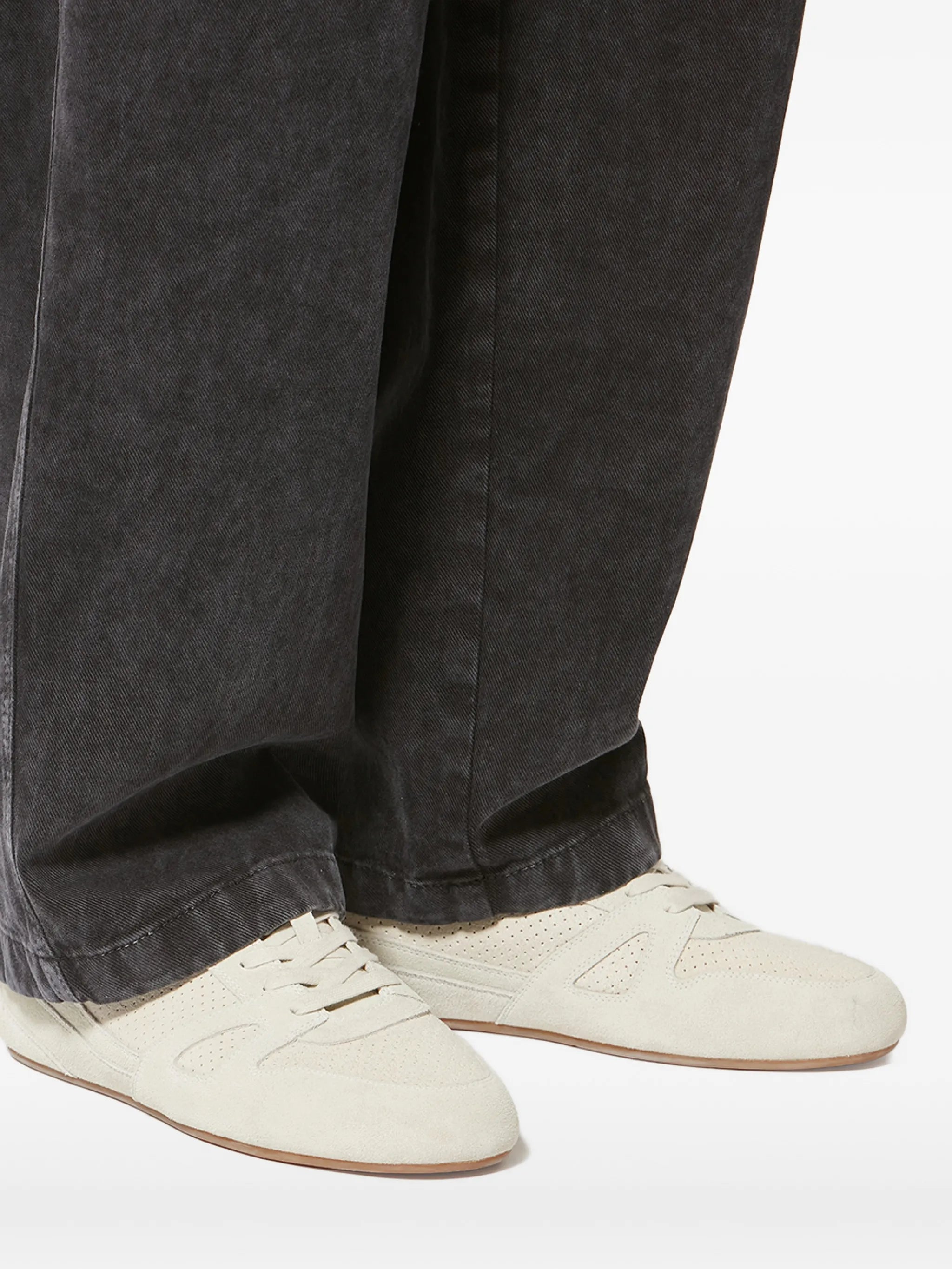 perforated leather low sneakers