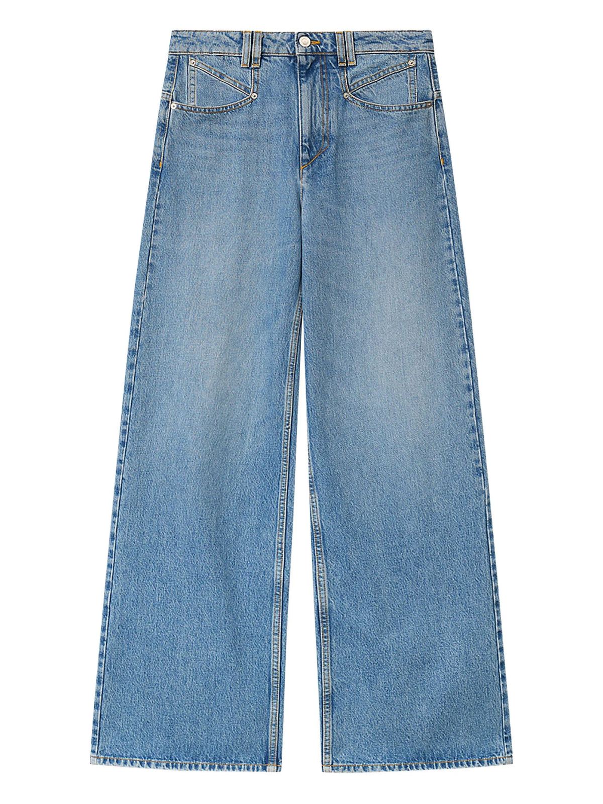 acid-wash wide-leg jeans