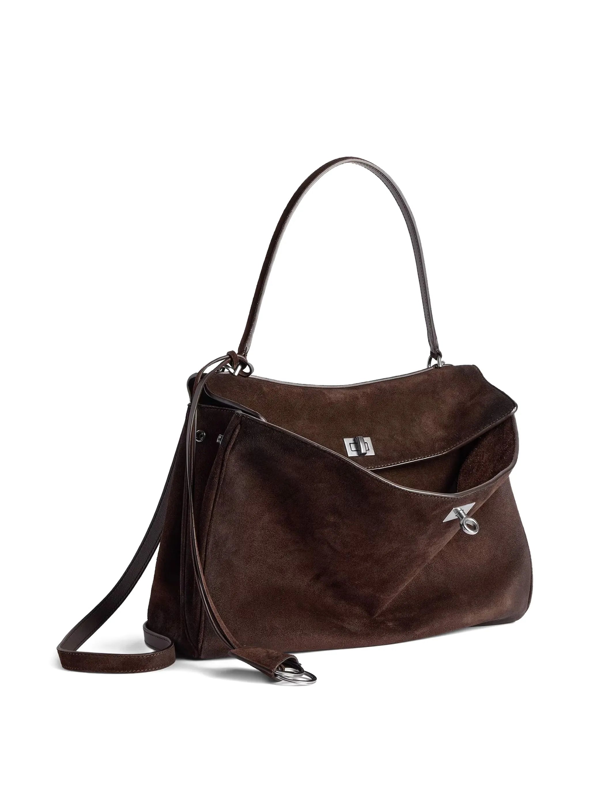 Rodeo top-handle suede bag