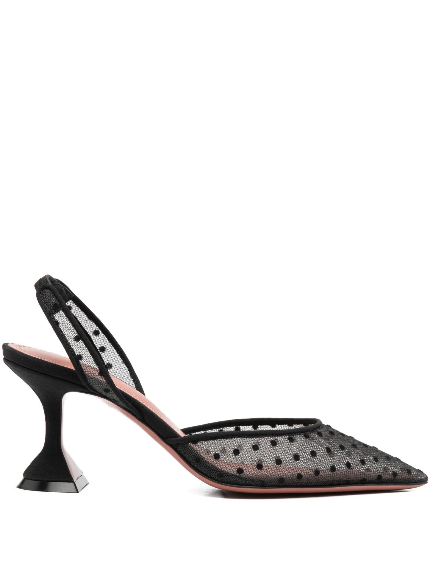 70mm polka-dot pattern sling-back pumps