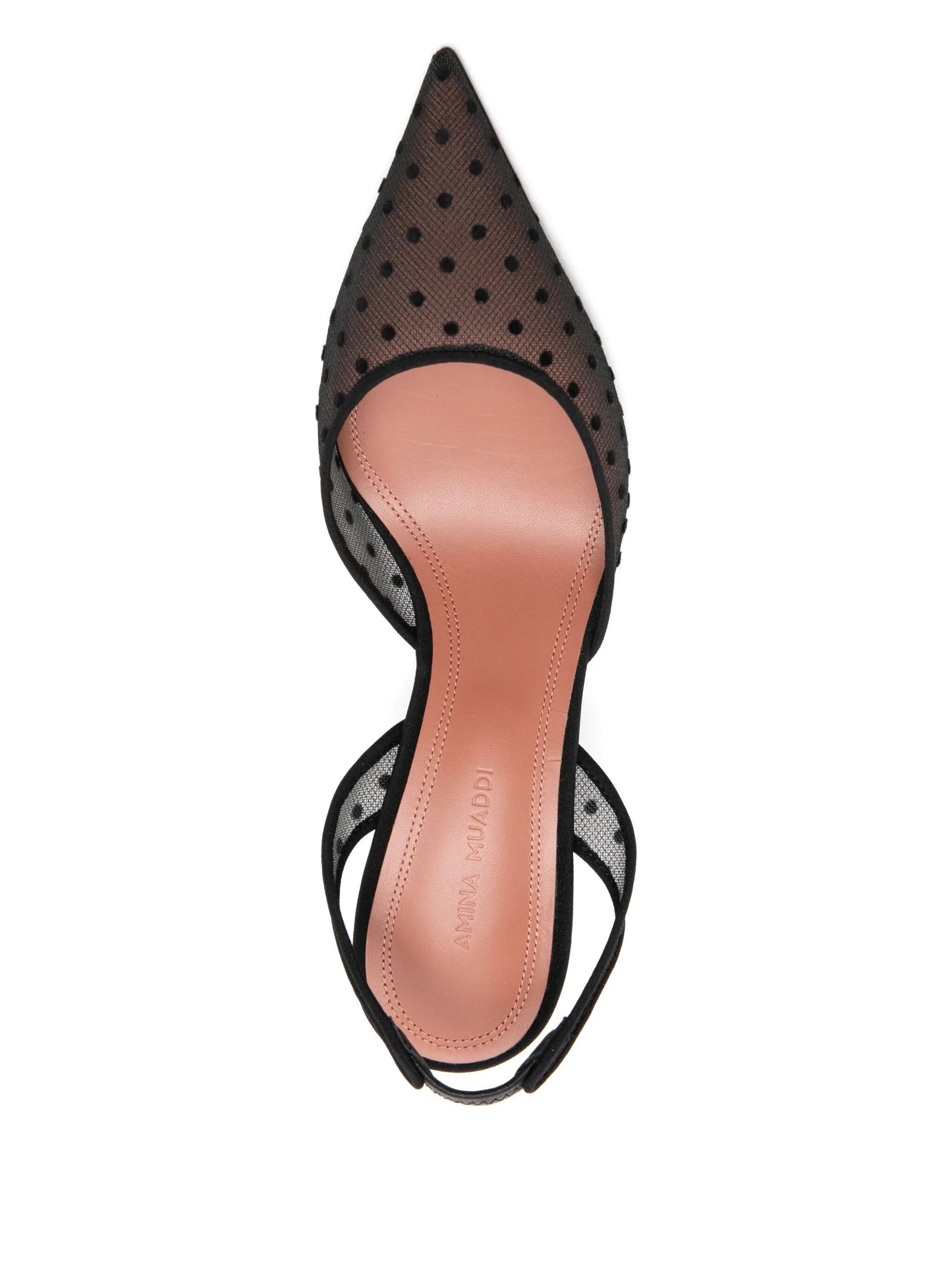 70mm polka-dot pattern sling-back pumps