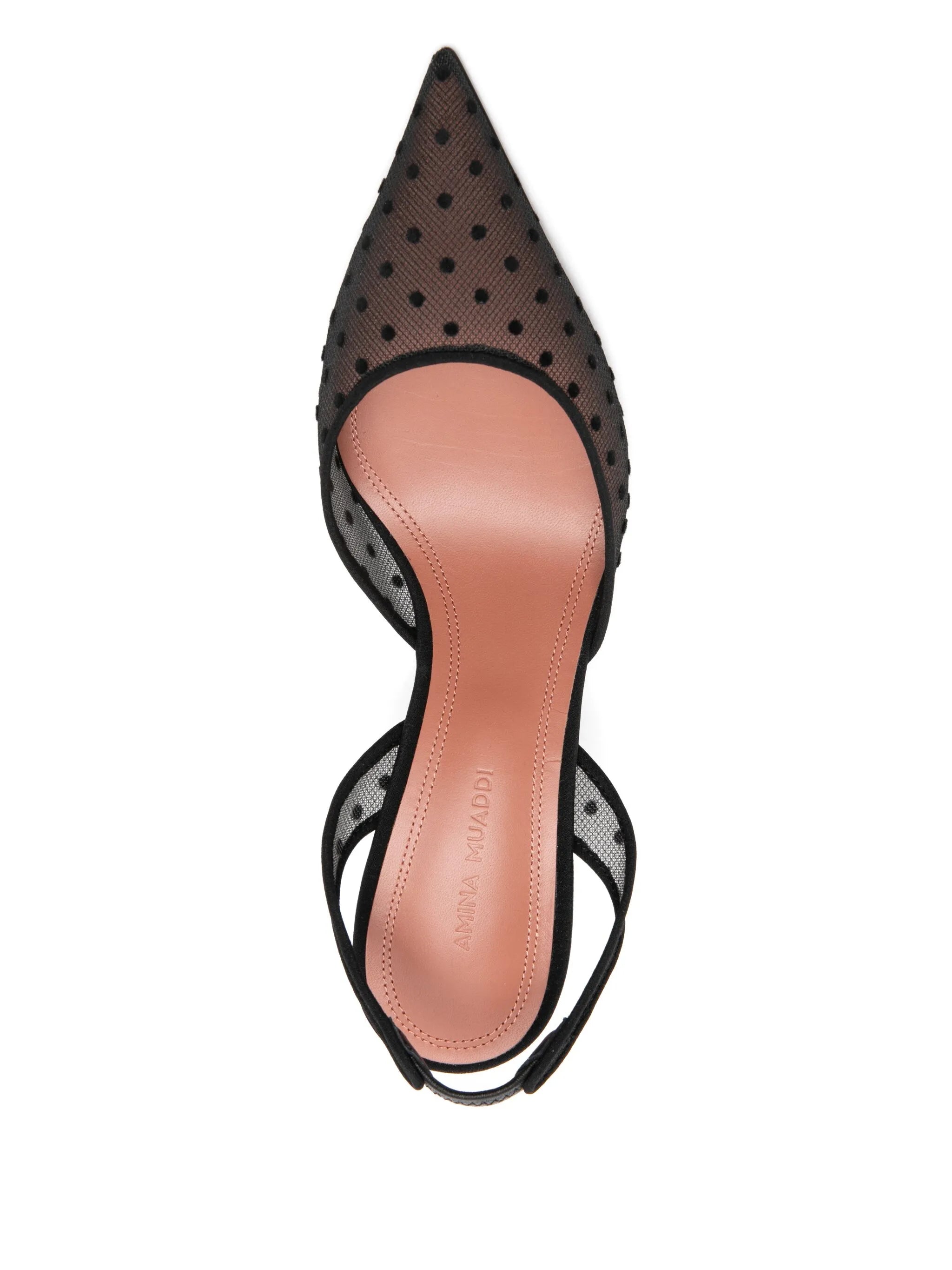 70mm polka-dot pattern sling-back pumps