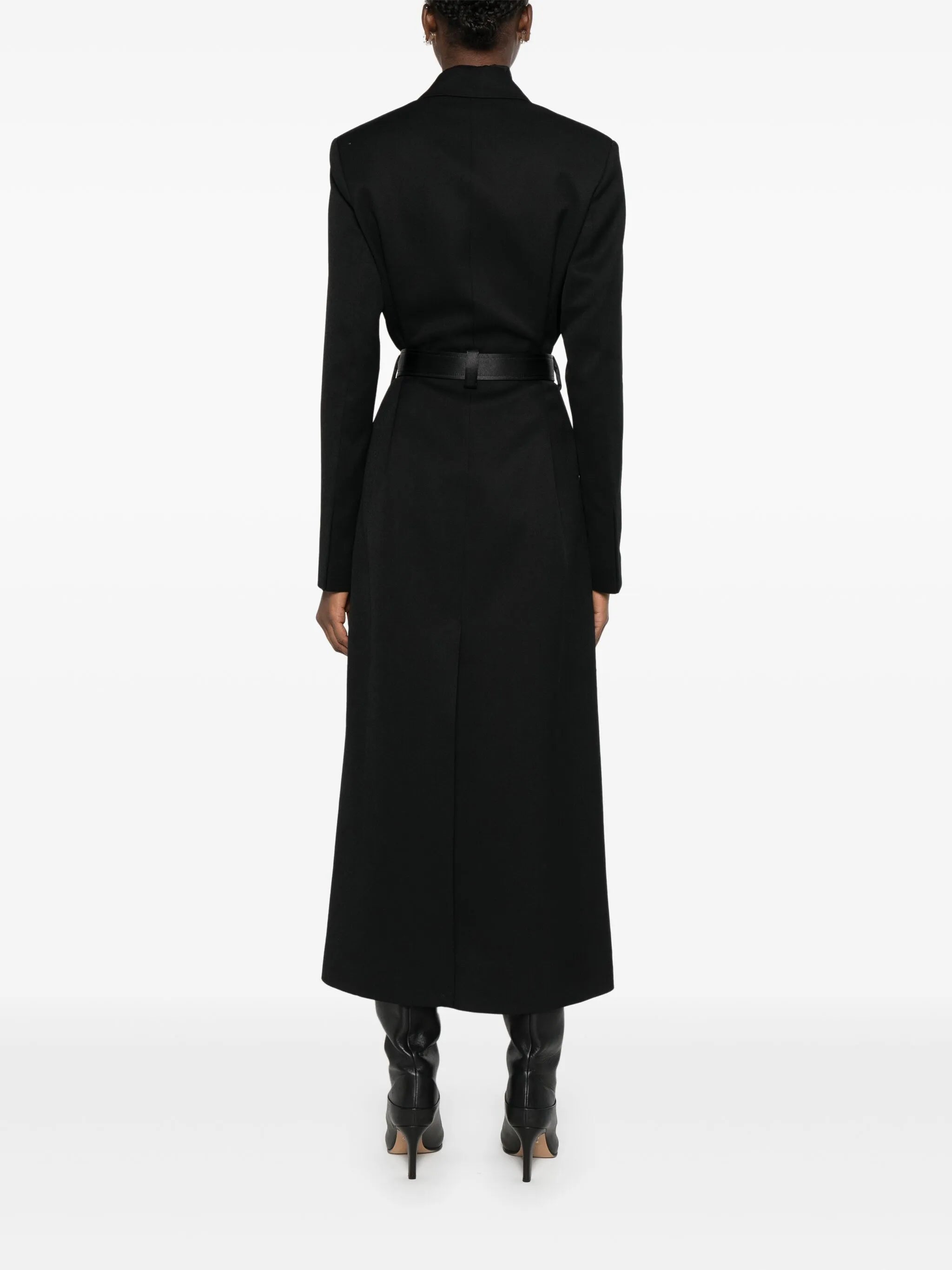 shawl-lapel slit coat