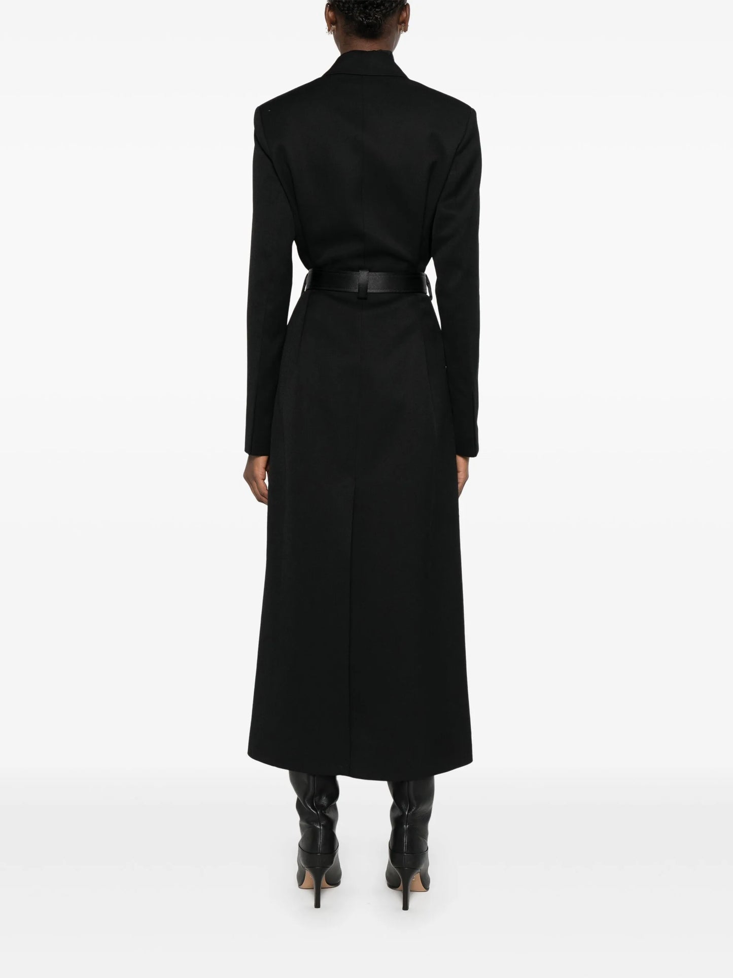 shawl-lapel slit coat