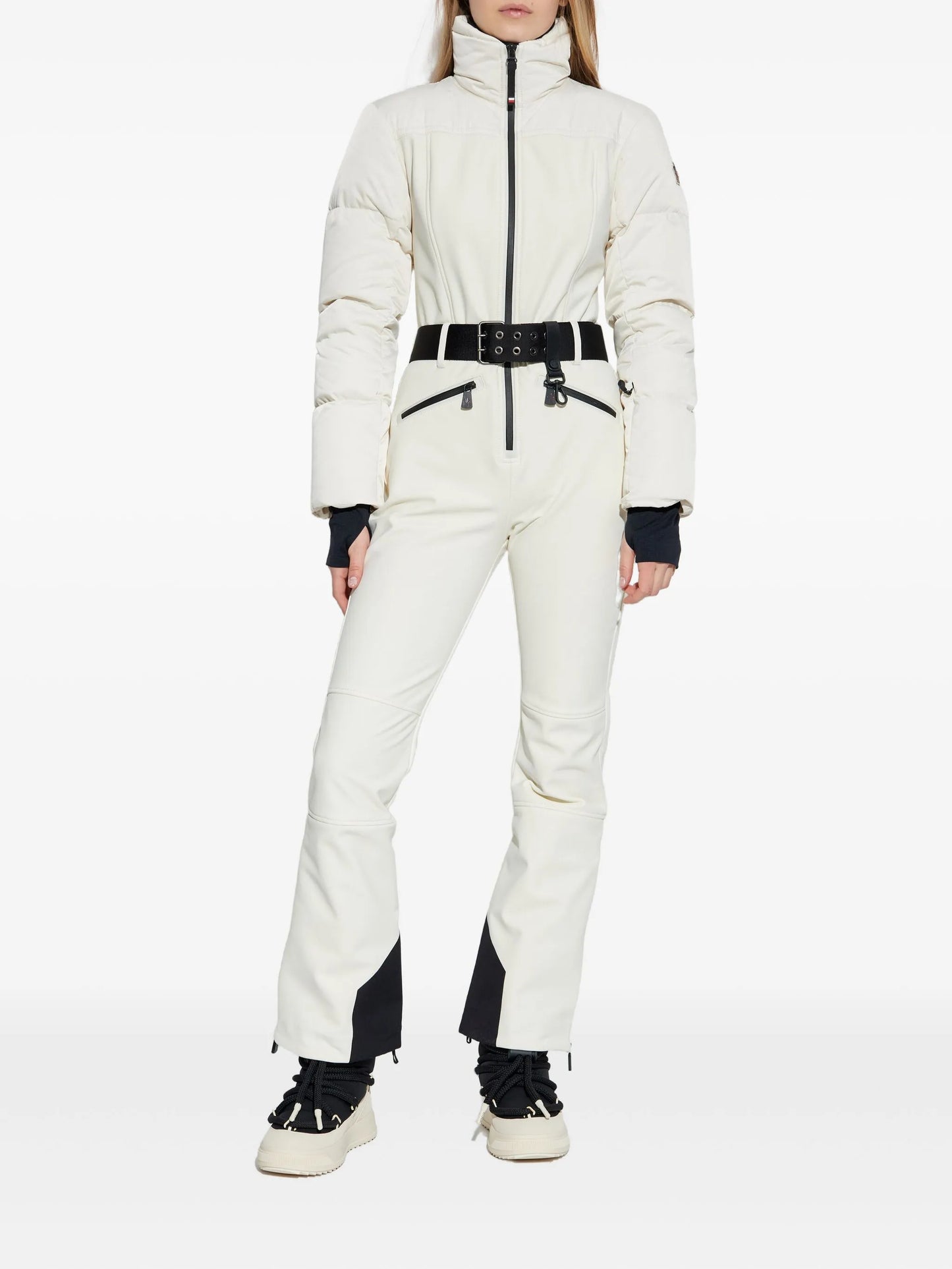 belted ski suit