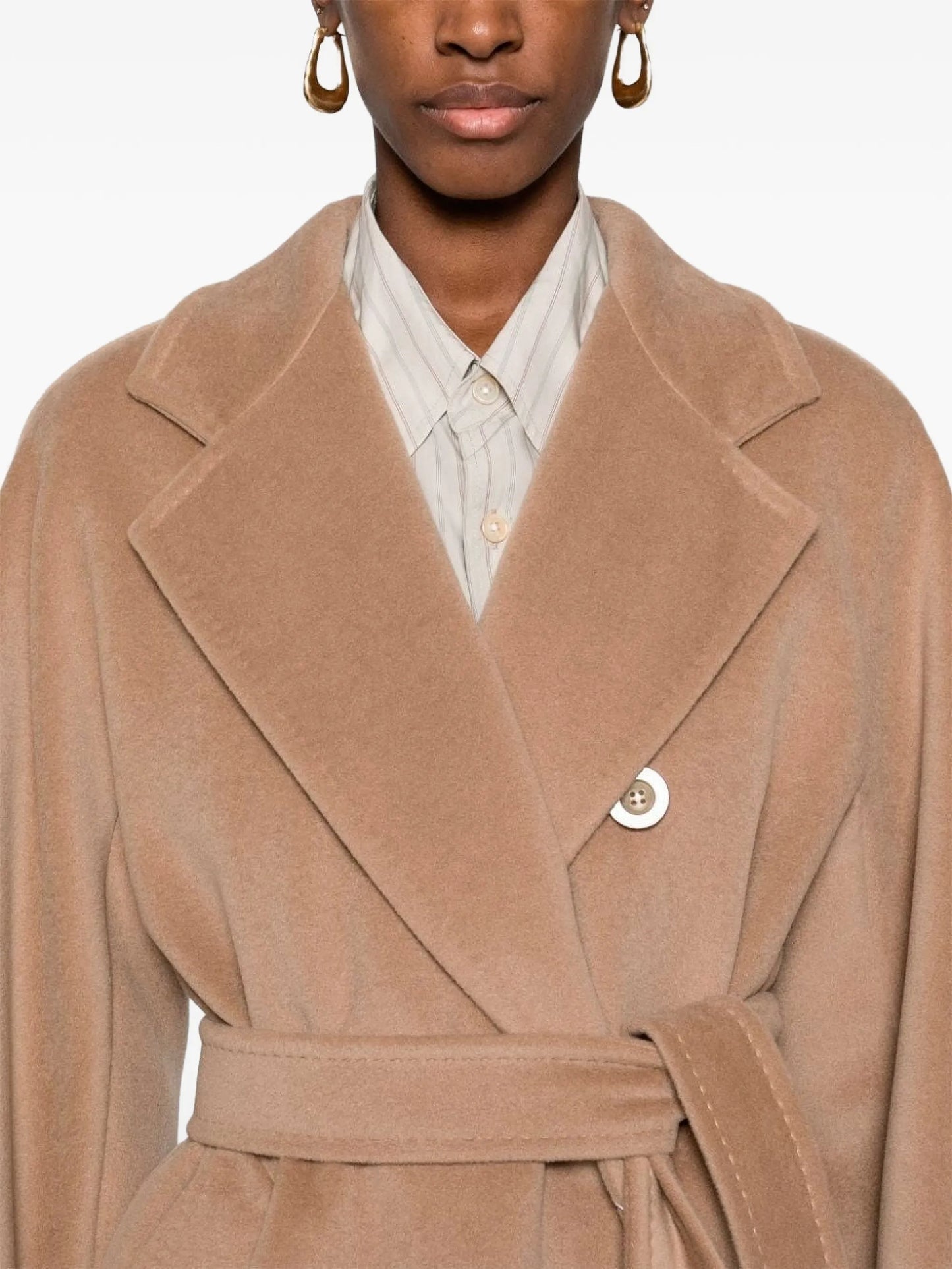 Madame 101801 double-breasted belted coat