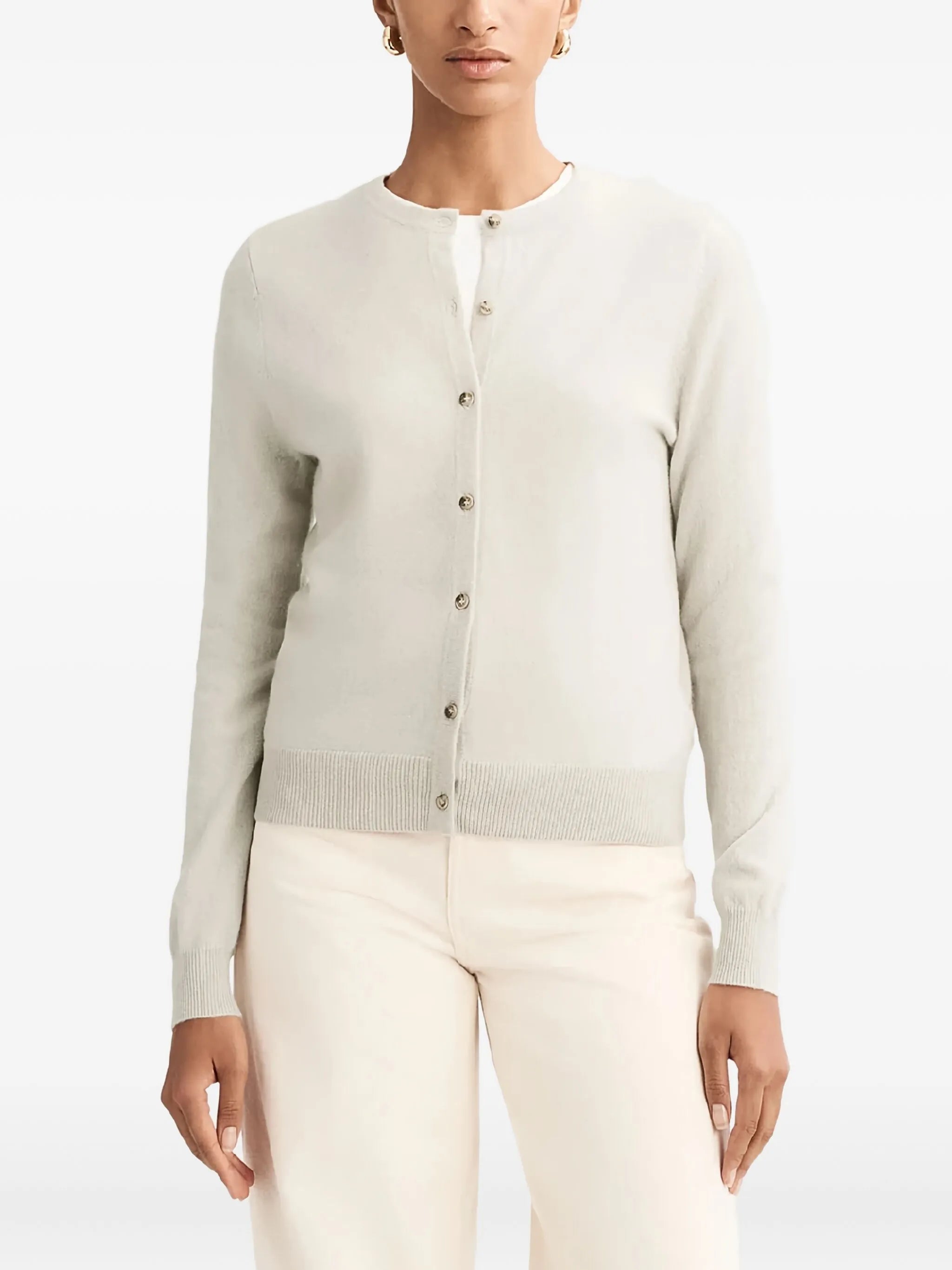 buttoned round-neck cardigan