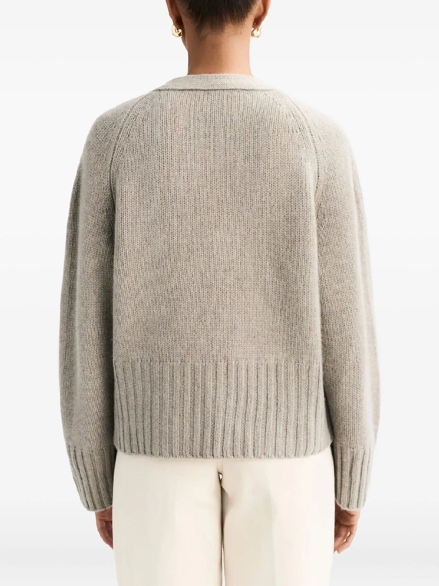 button V-neck cashmere cardigan