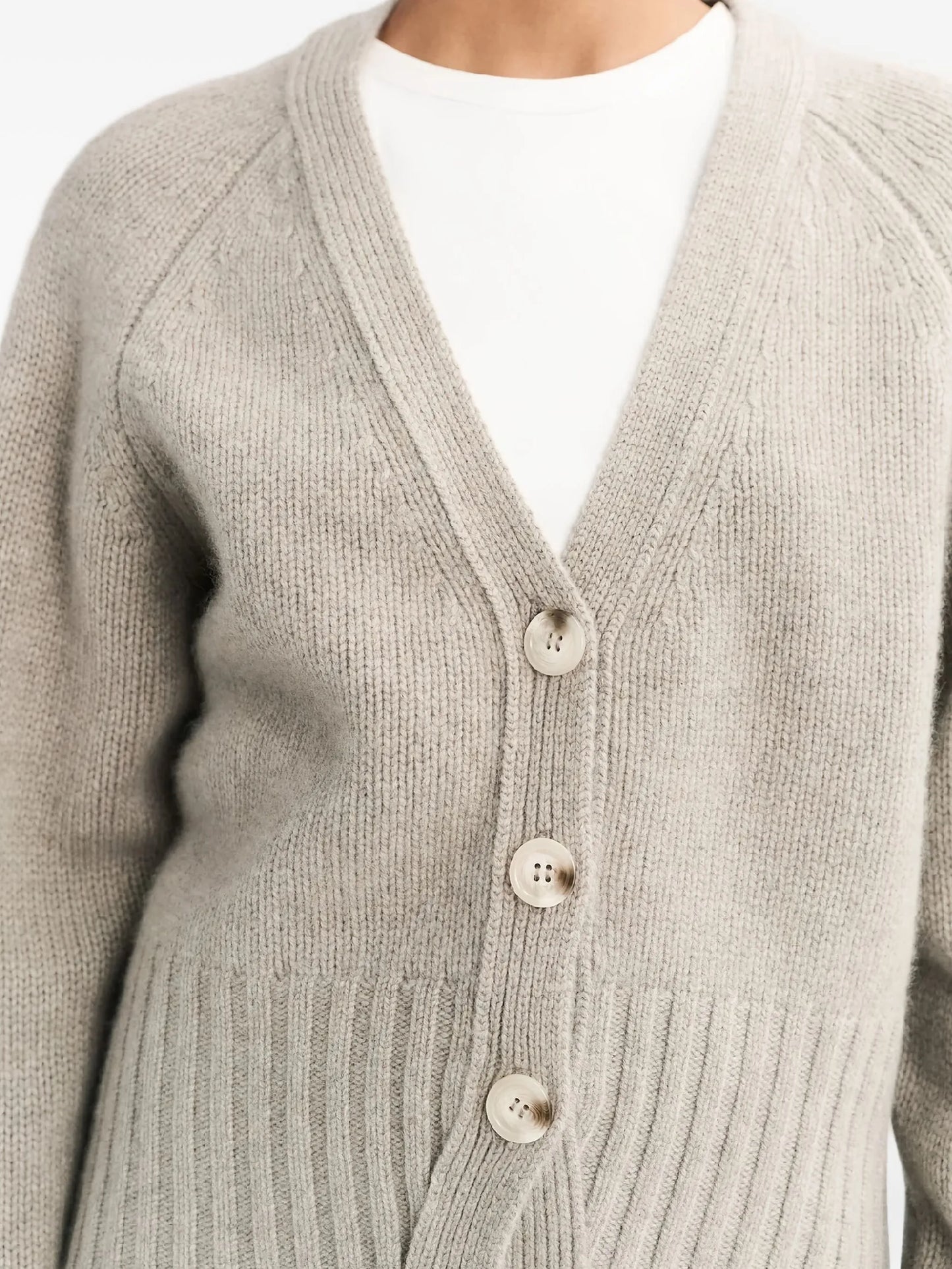 button V-neck cashmere cardigan