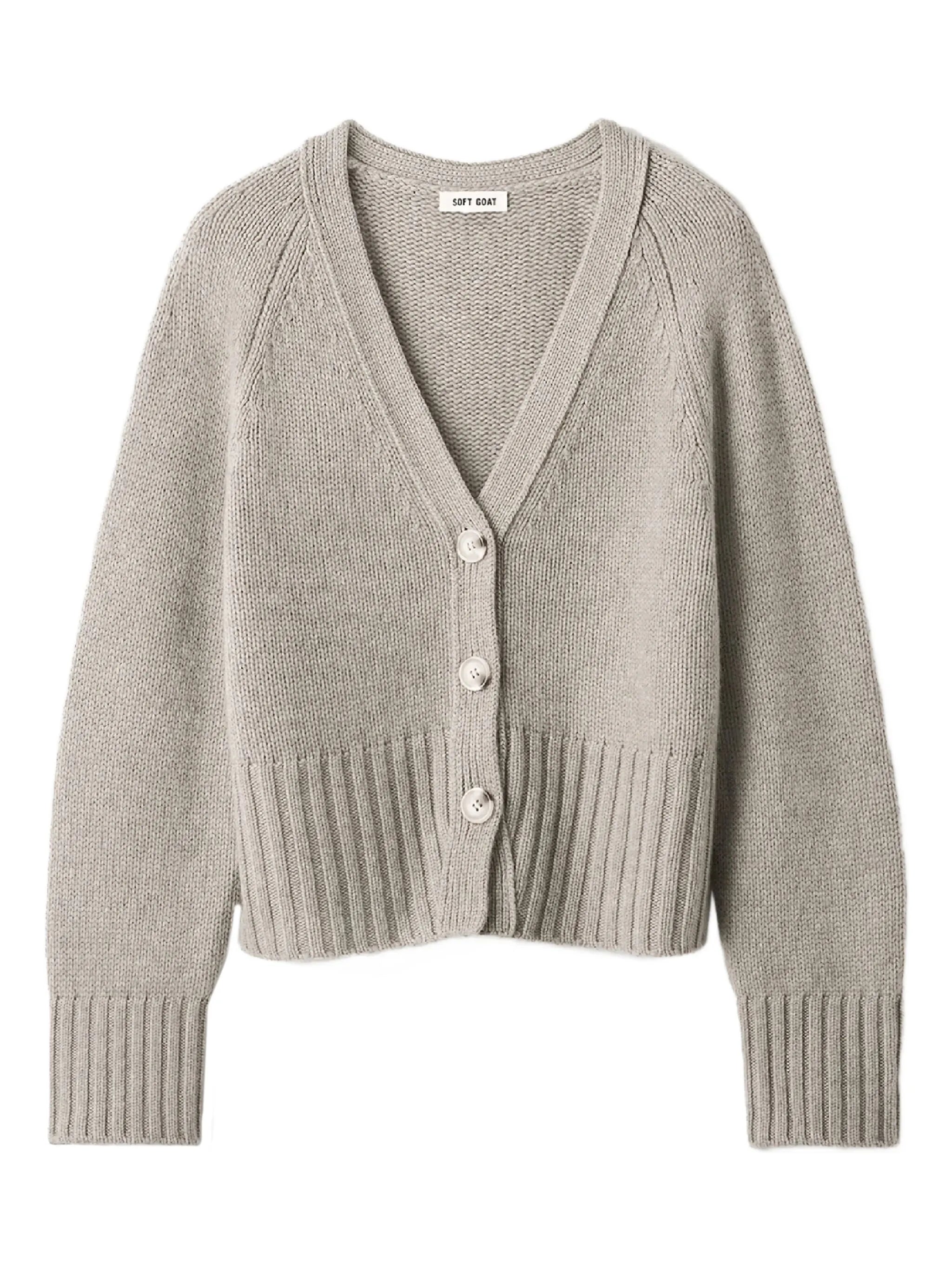 button V-neck cashmere cardigan