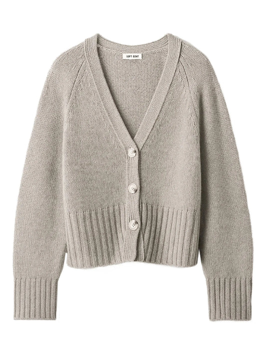 button V-neck cashmere cardigan