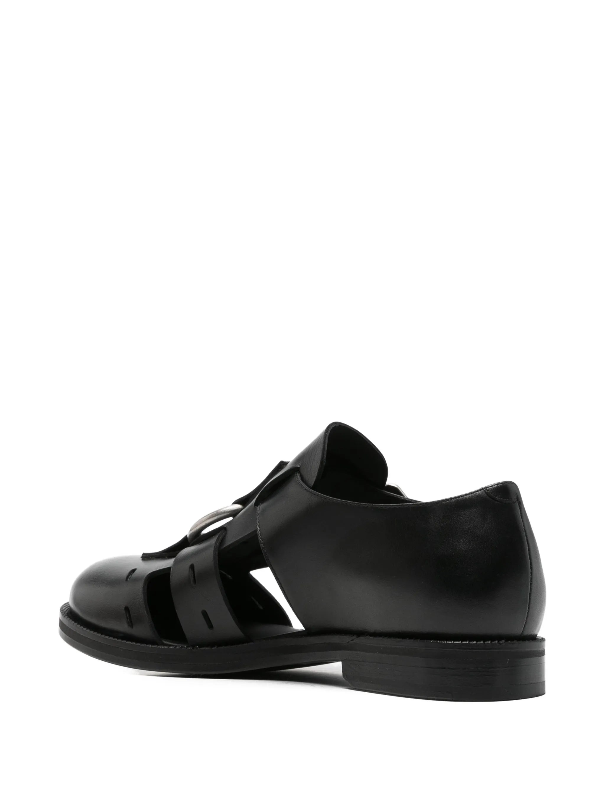 Bondage belt sandals in black