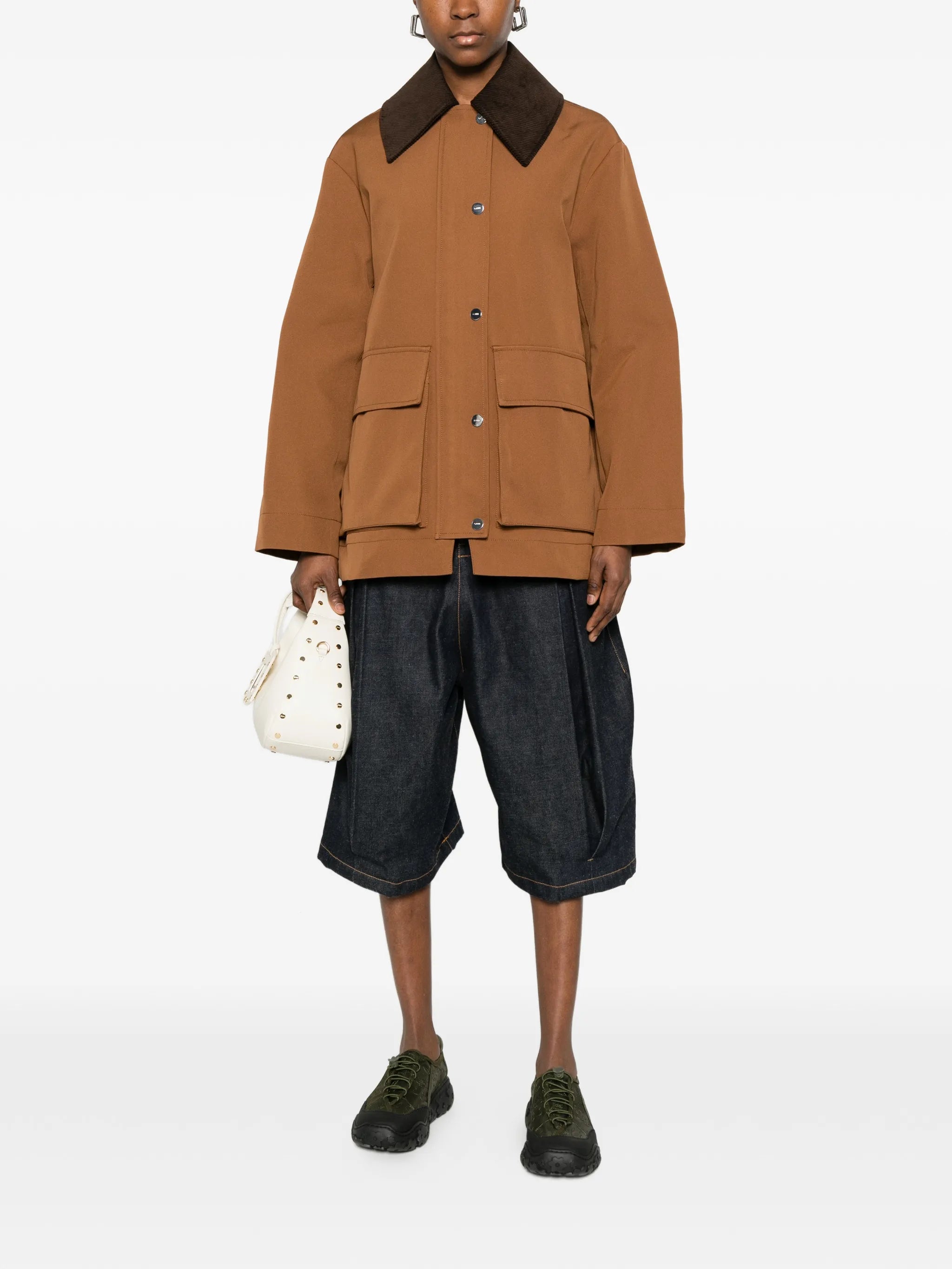 corduroy-collar pocket jacket